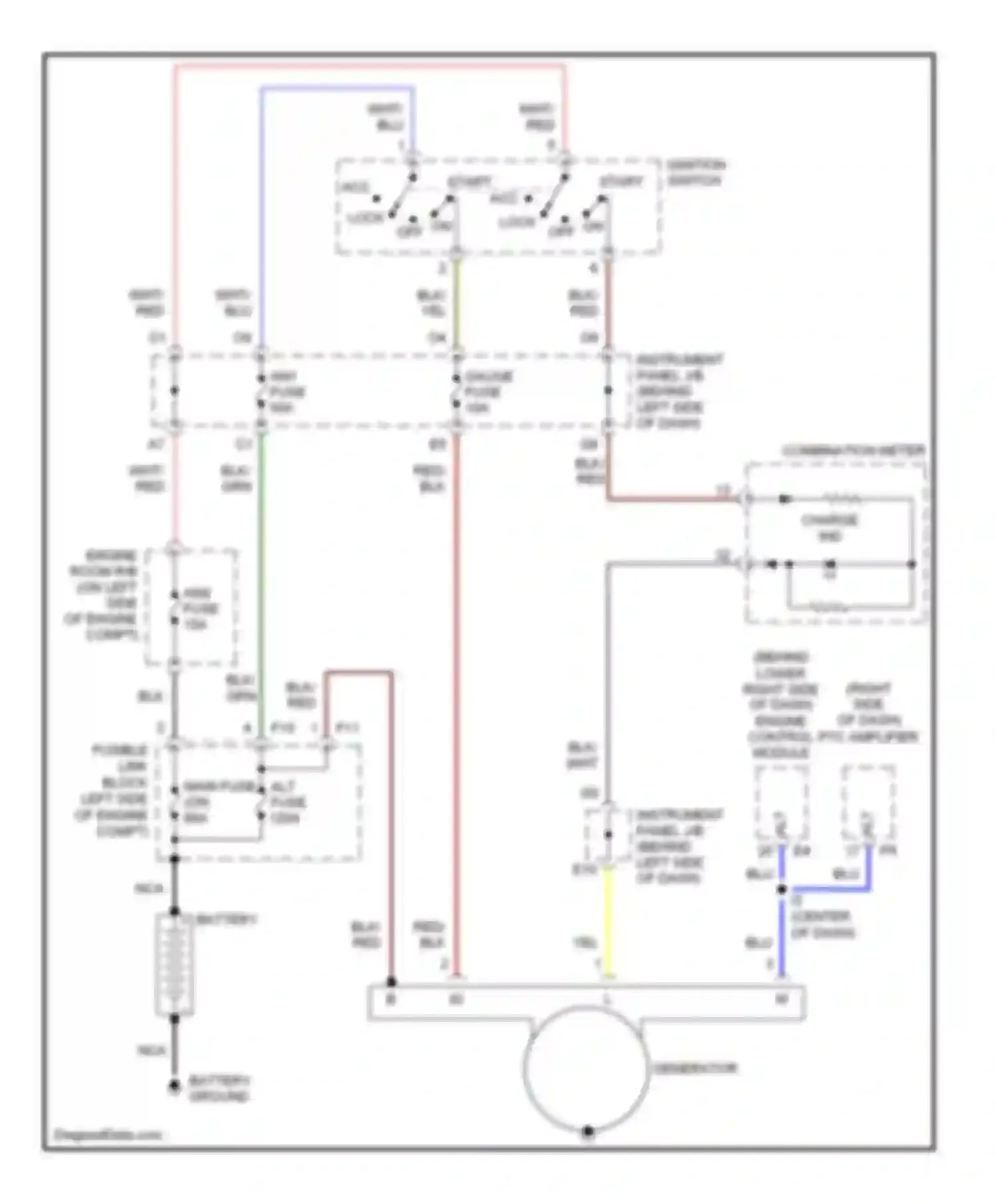 Wiring diagram combination meter for Scion xA I (2003-2006) (2 of 14)