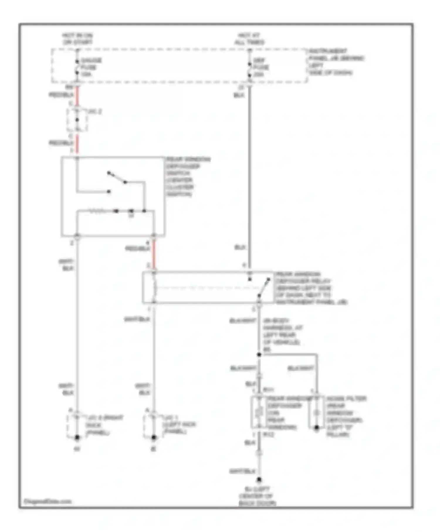 Wiring diagram hot in on or start for Scion xA I (2003-2006) (4 of 19)