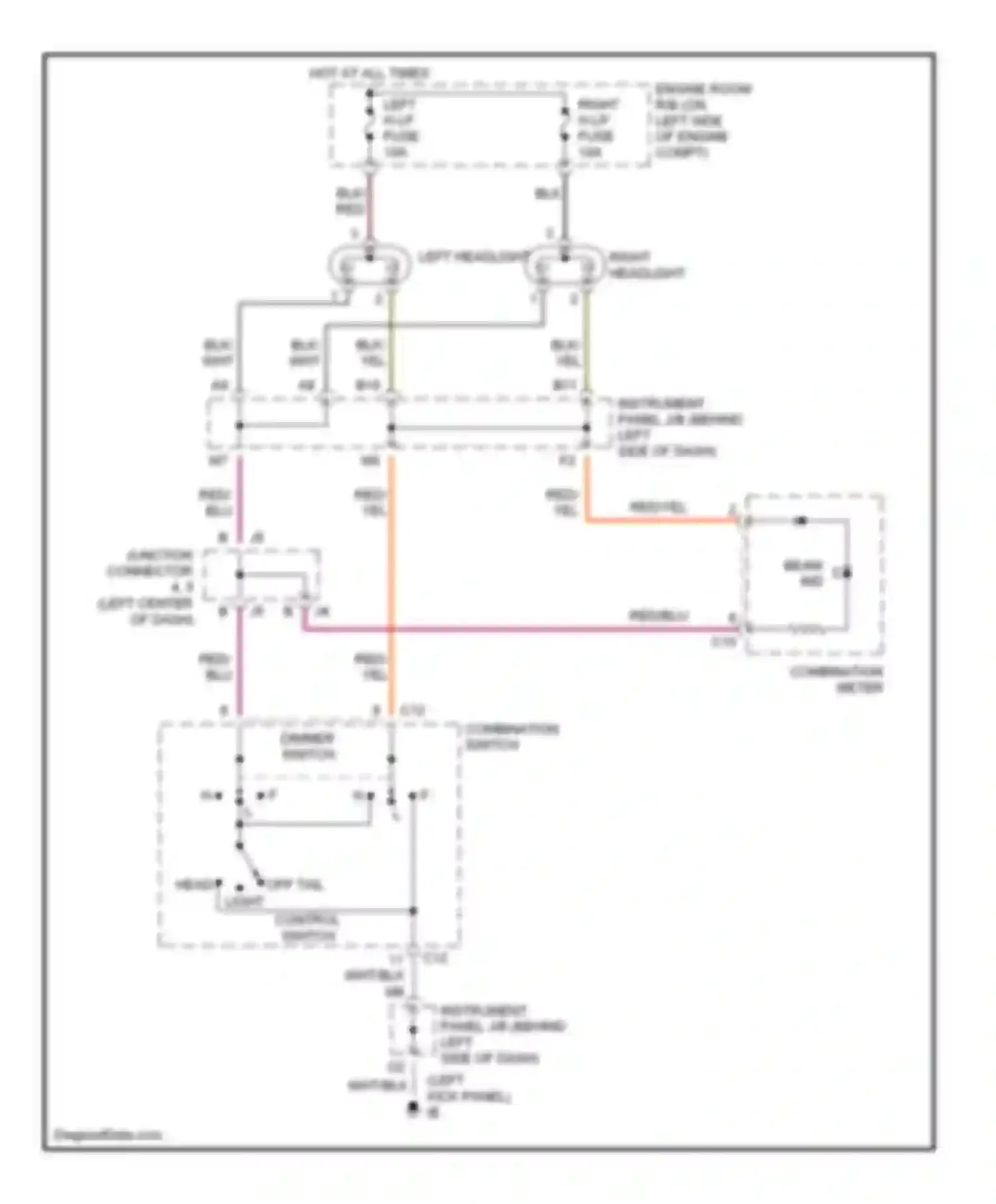 Wiring diagram red/yel for Scion xA I (2003-2006) (3 of 8)