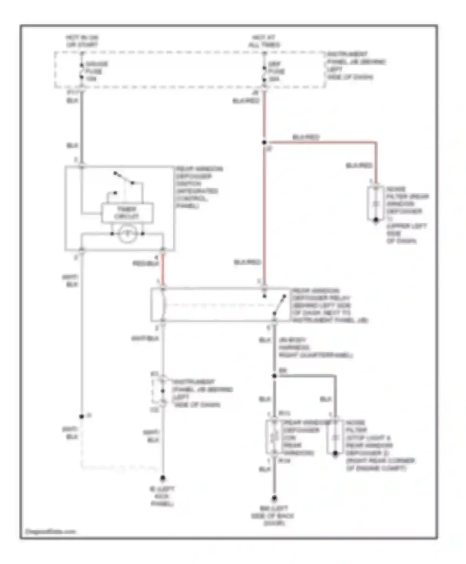 xB Scion I (2003-2007): Defoggers circuit