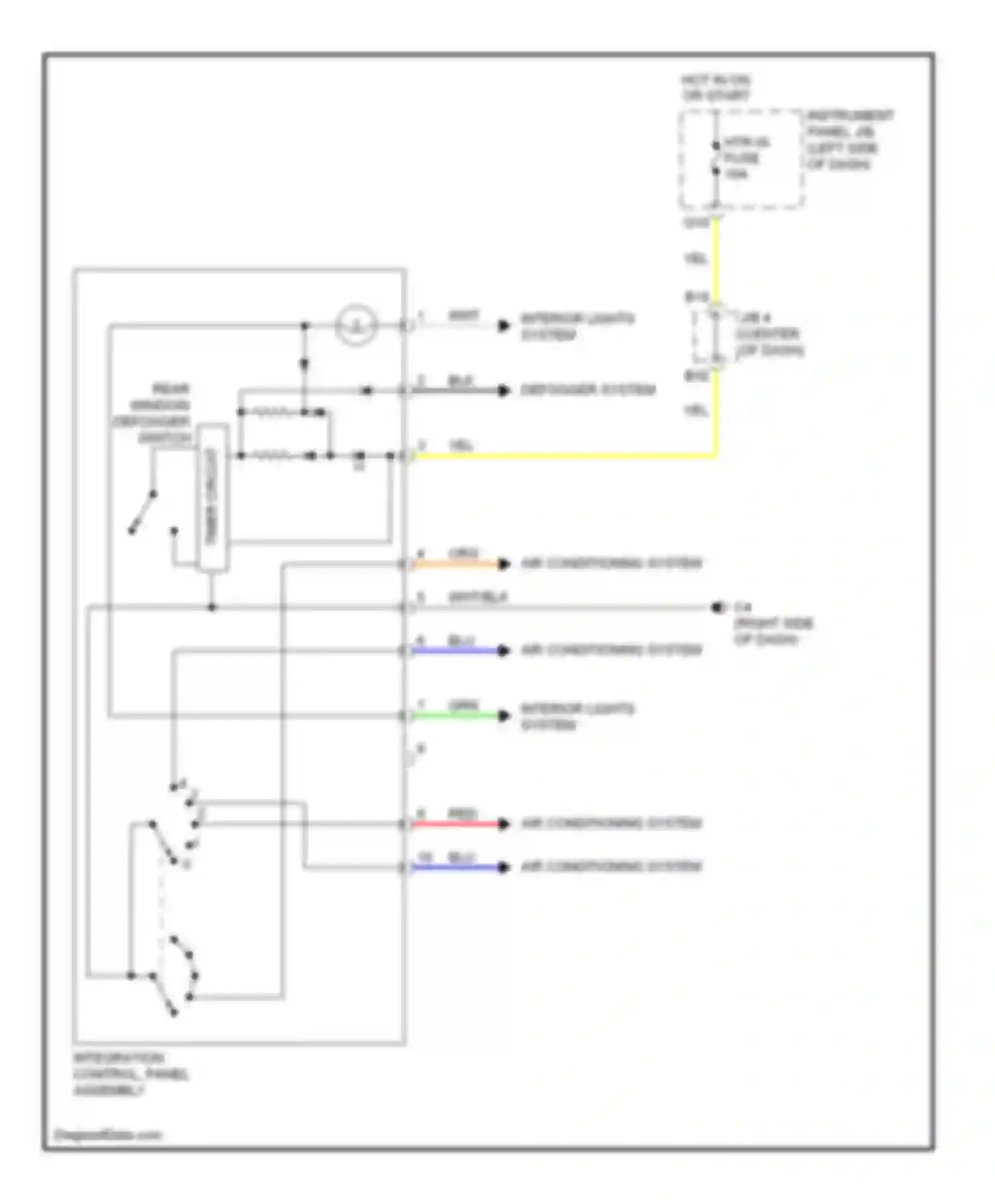 Wiring diagram integration control, panel assembly for Scion xB II facelift (2010-2015) (4 of 5)