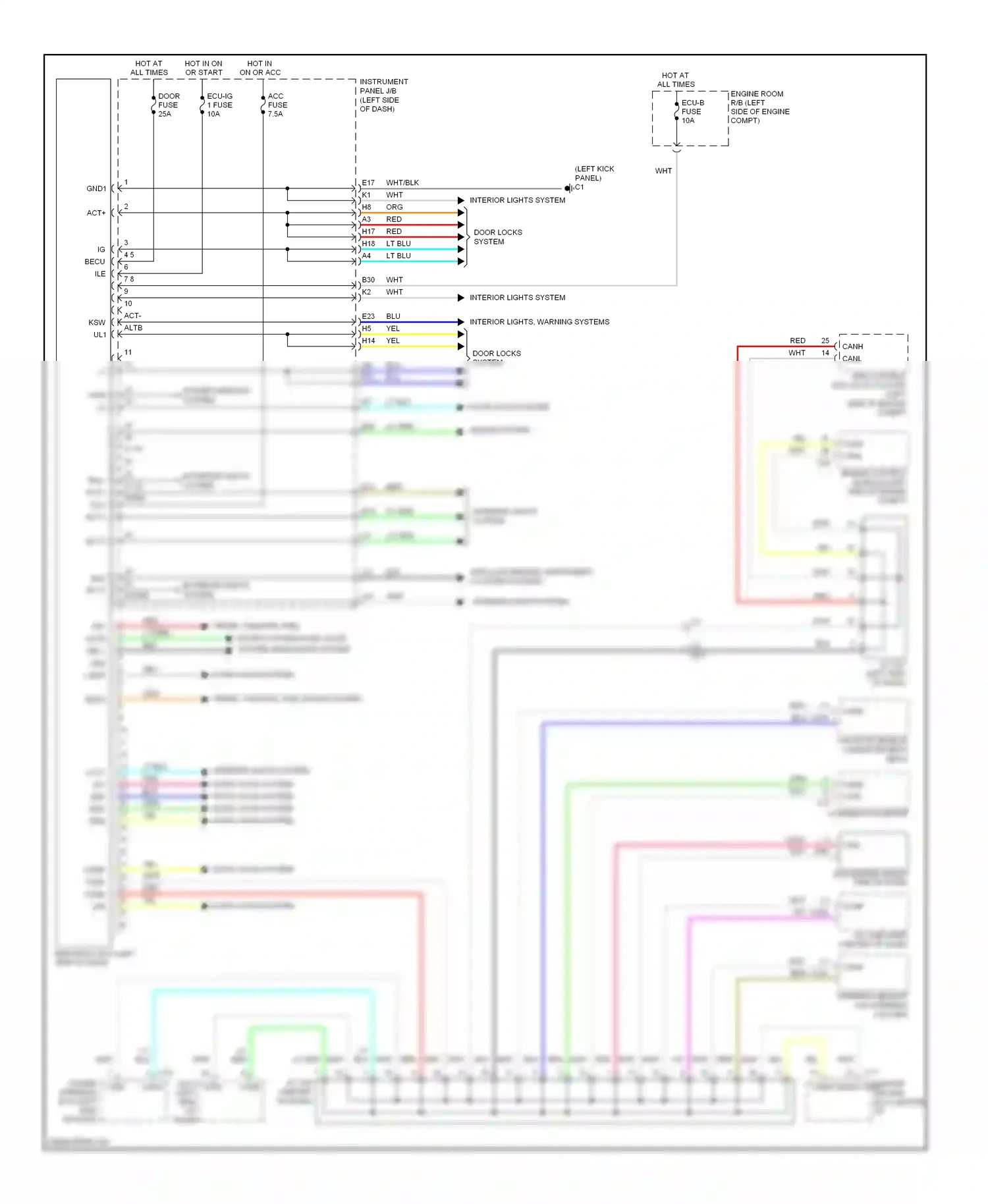 Scion xB II facelift (2010-2015) trunk, tailgate, fuel doors system wiring diagram  (1 of 1)