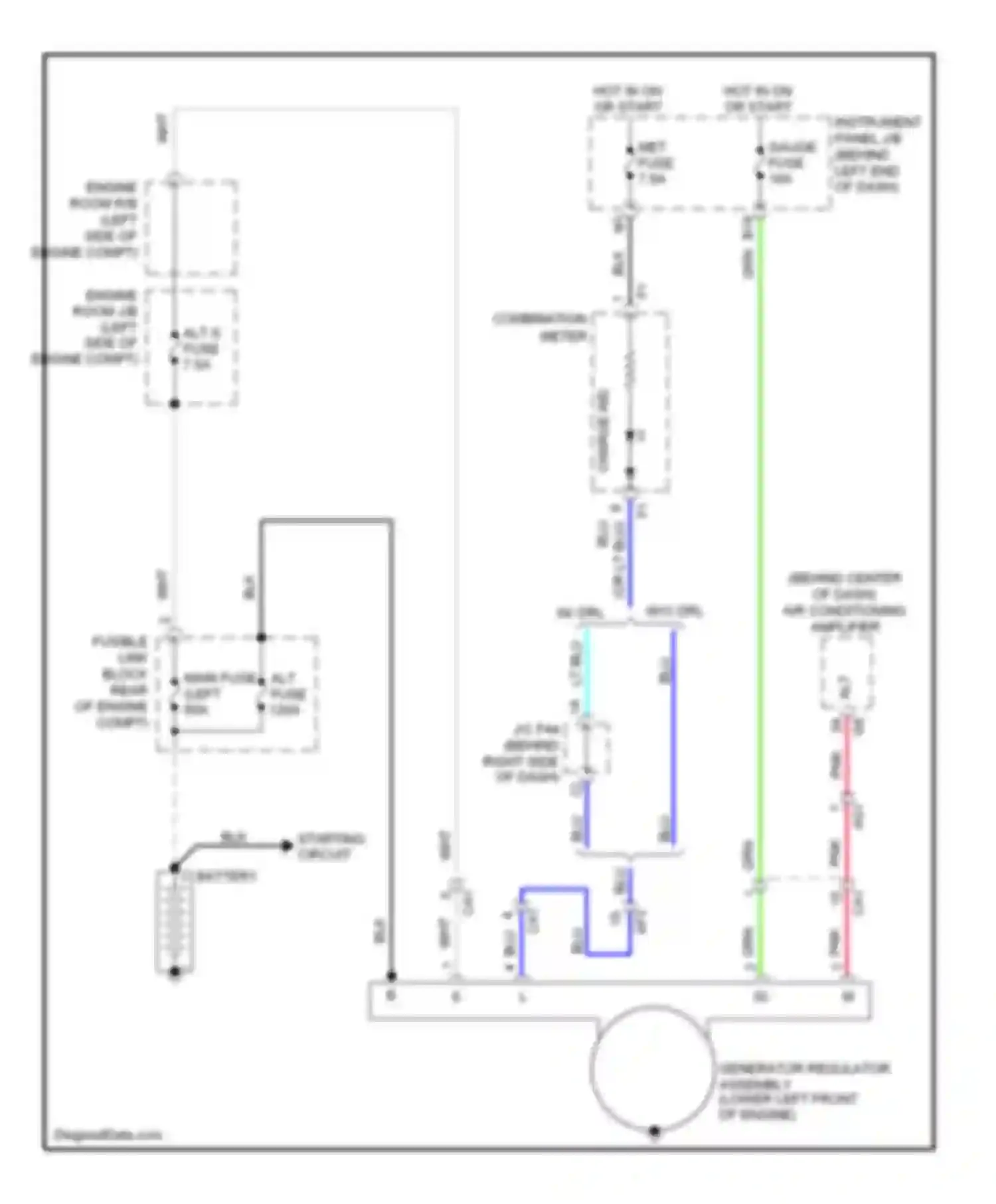 Wiring diagram combination meter for Scion xD I (2007-2014) (3 of 4)