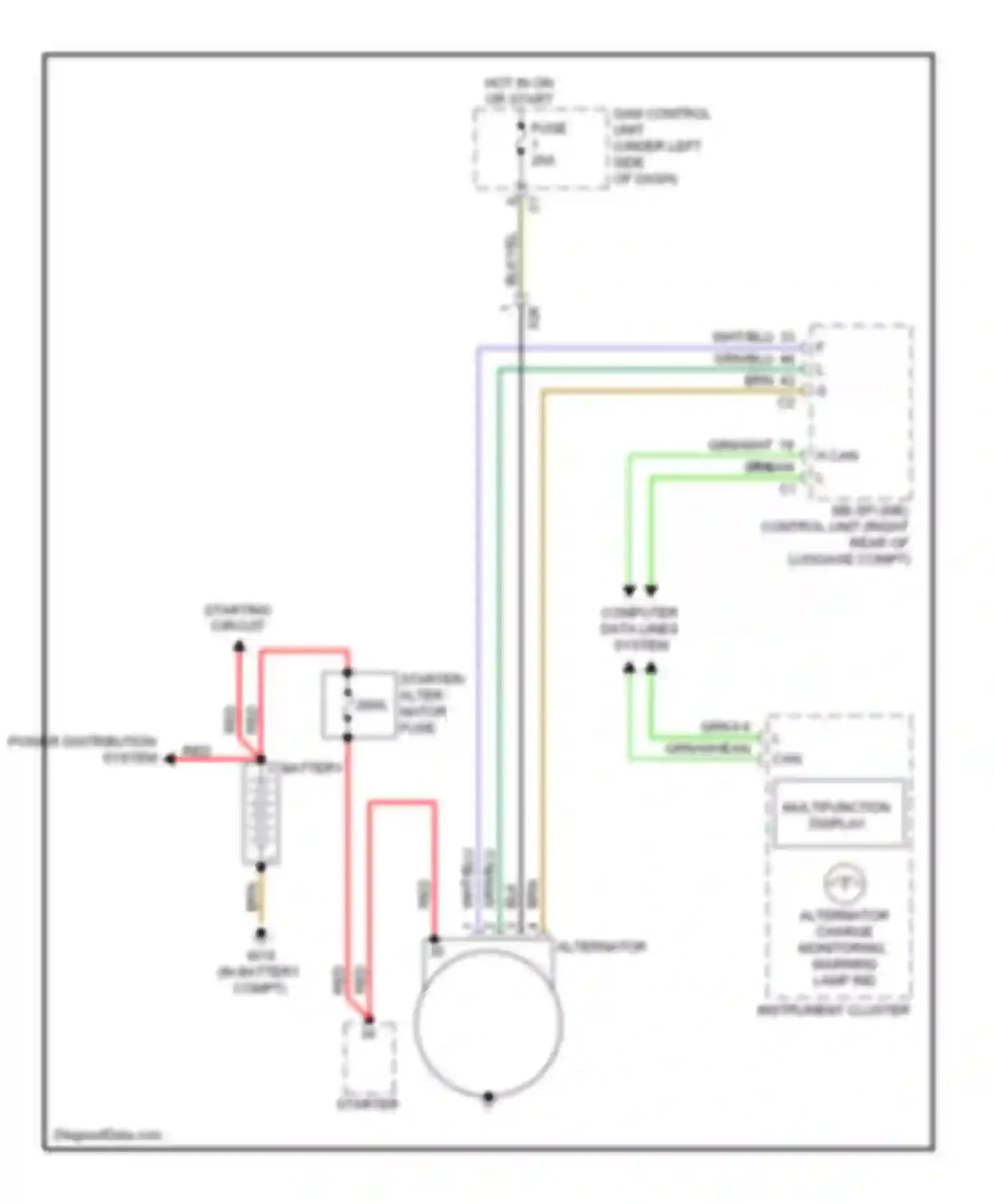 Wiring diagram power distribution system for Smart Fortwo II (2007-2015) (1 of 4)