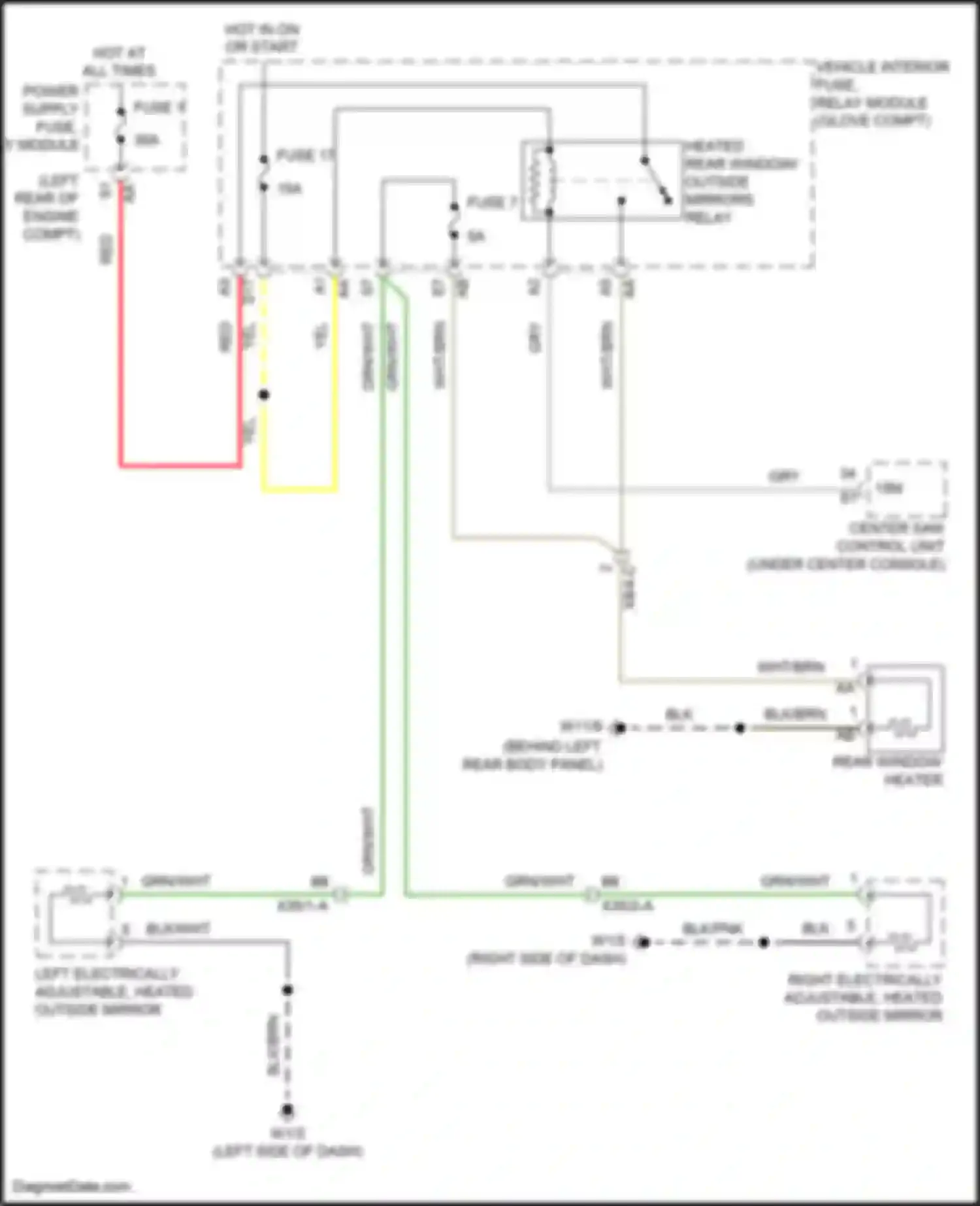 Fortwo Smart III (2014-2024): Defoggers circuit