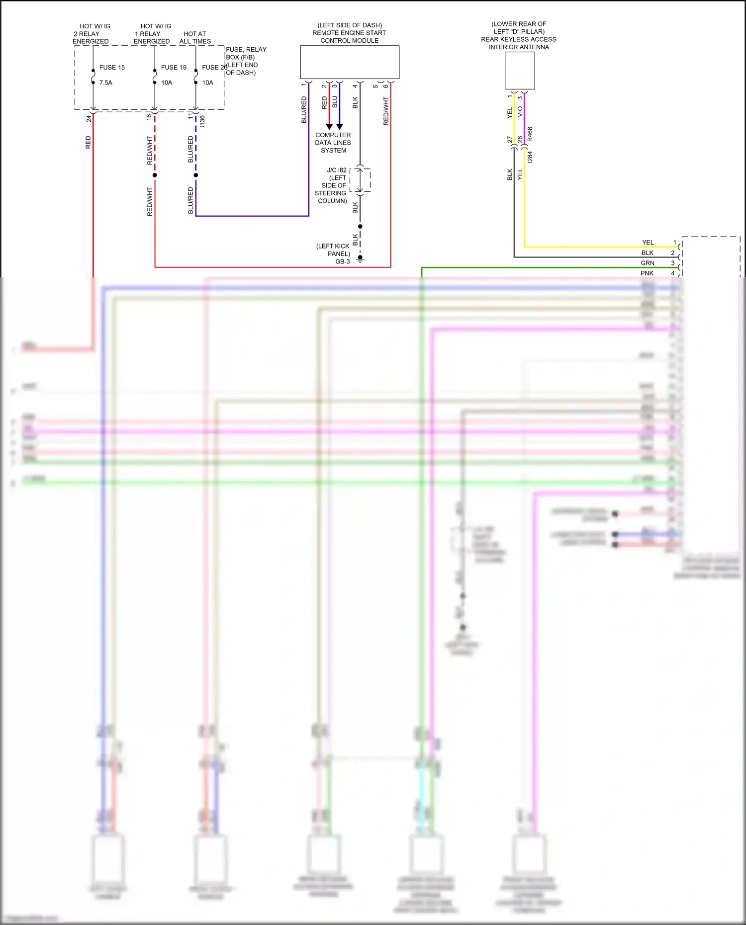 Subaru Ascent I (2017-2022) left outer handle wiring diagram  (1 of 2)