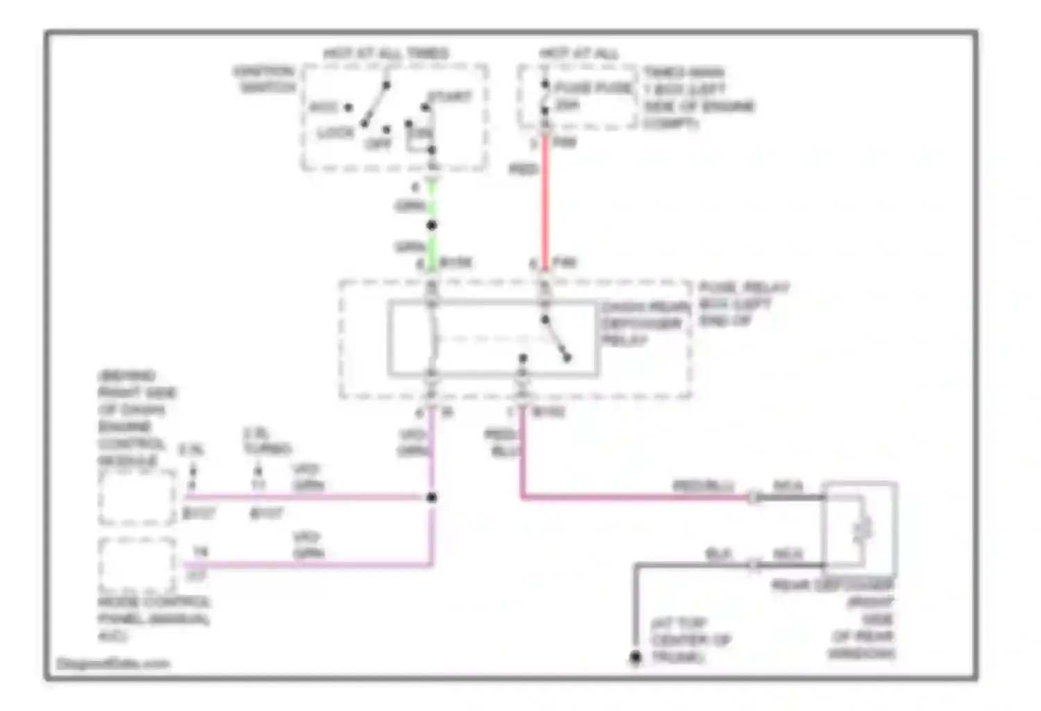 Baja Subaru I (2002-2006): Rear defogger circuit
