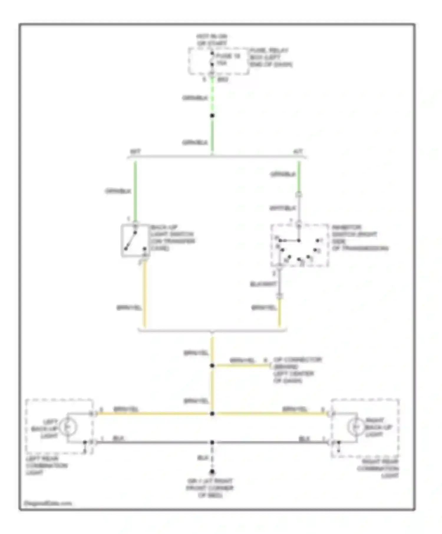 Baja Subaru I (2002-2006): Back-up lamps circuit