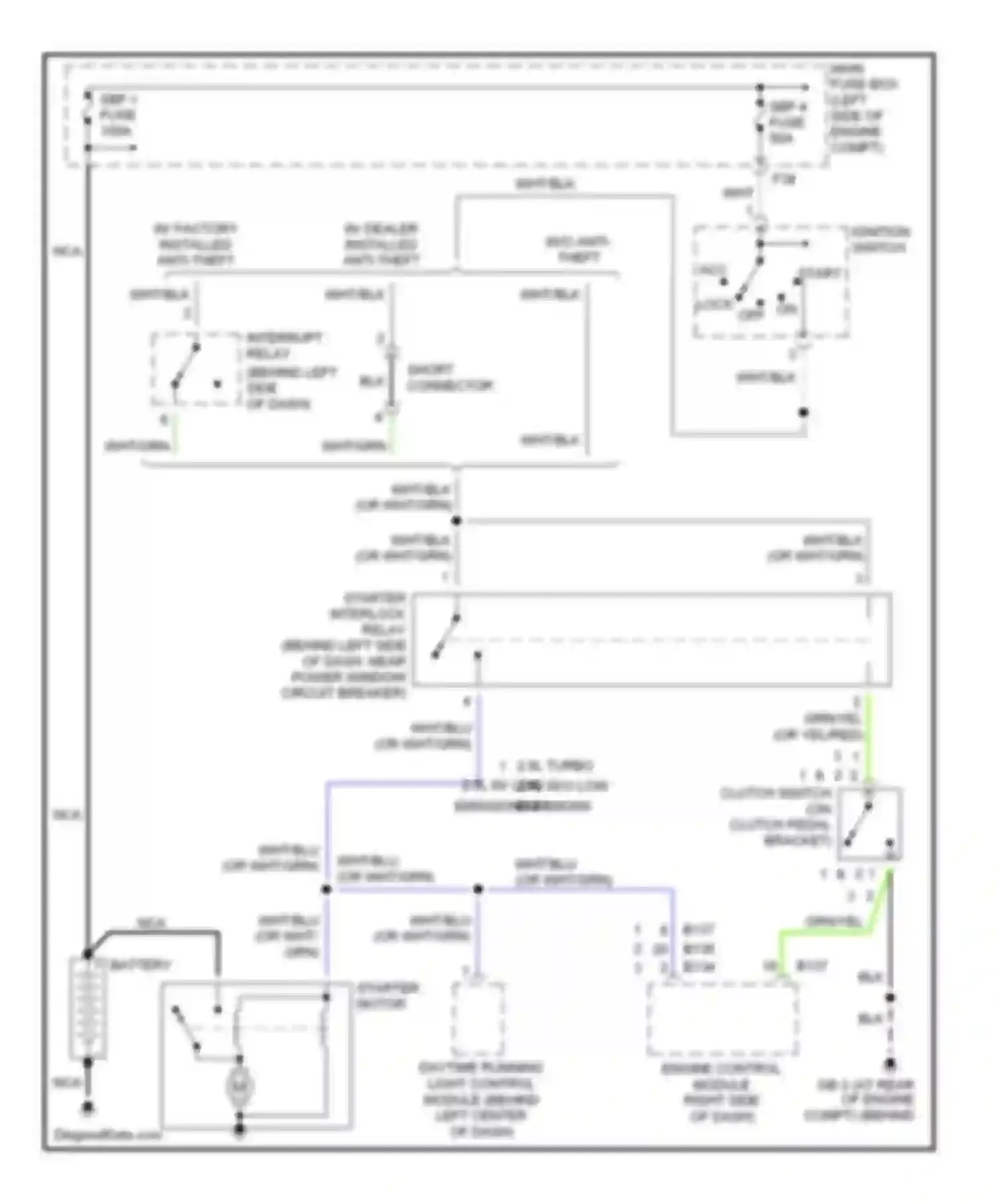 Baja Subaru I (2002-2006): Starting circuit, m/t