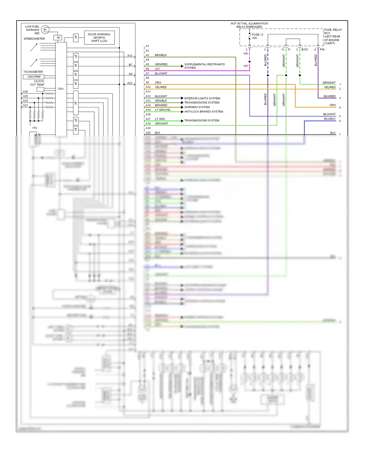 Subaru Baja I (2002-2006) interior lights system engine controls system exterior lights system wiring diagram  (2 of 2)