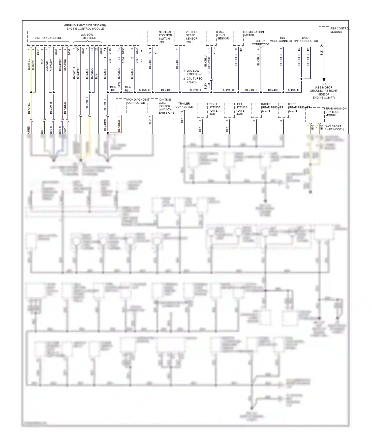 Subaru Baja I (2002-2006) left front abs sensor shield wiring diagram  (1 of 1)