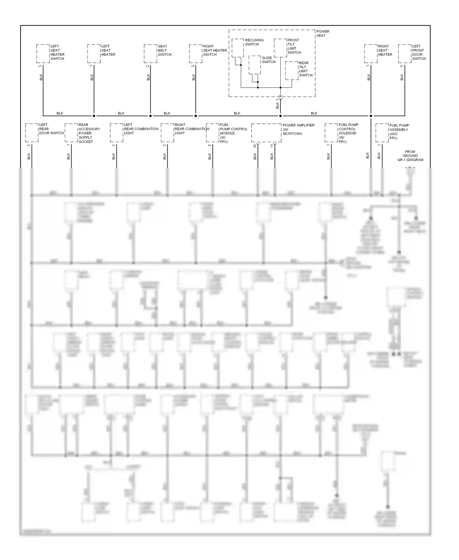Subaru Baja I (2002-2006) mode control panel wiring diagram  (3 of 4)
