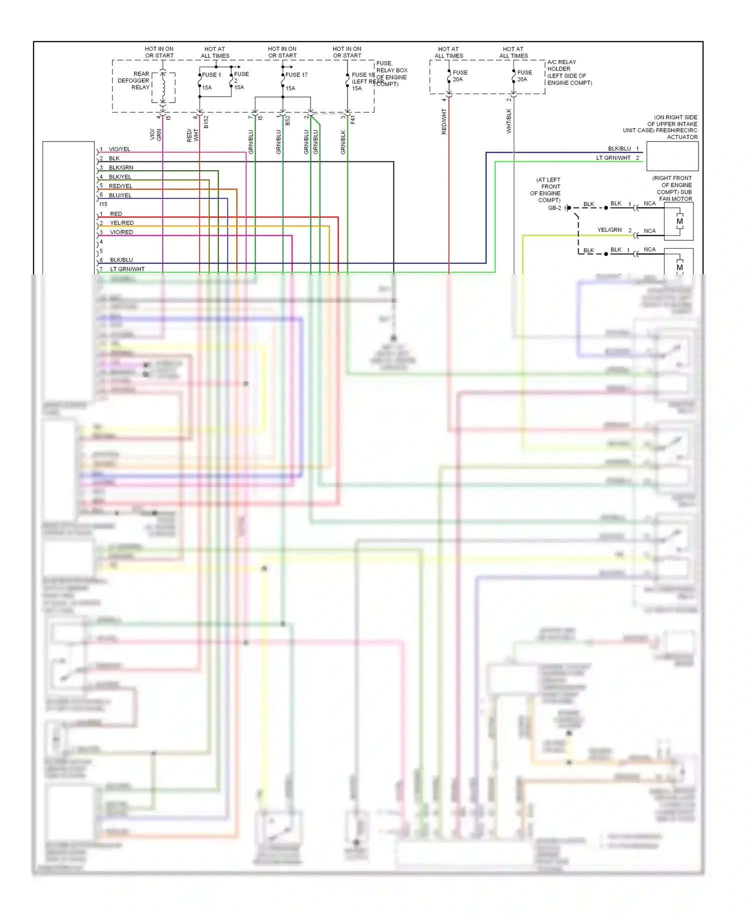 Subaru Baja I (2002-2006) mode control panel wiring diagram  (1 of 4)