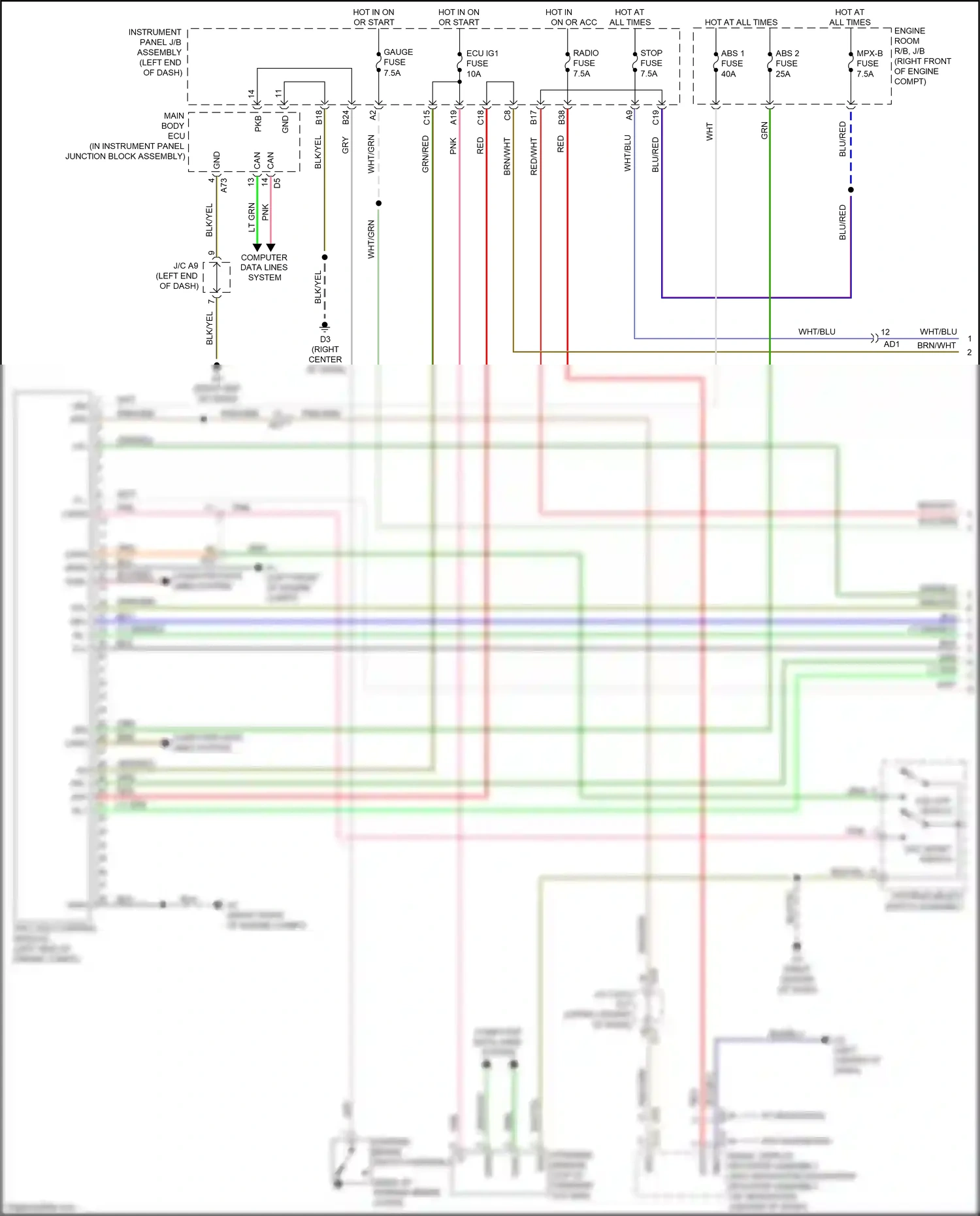 Subaru BRZ ZC facelift (2016-2020) computer data lines system wiring diagram  (11 of 50)