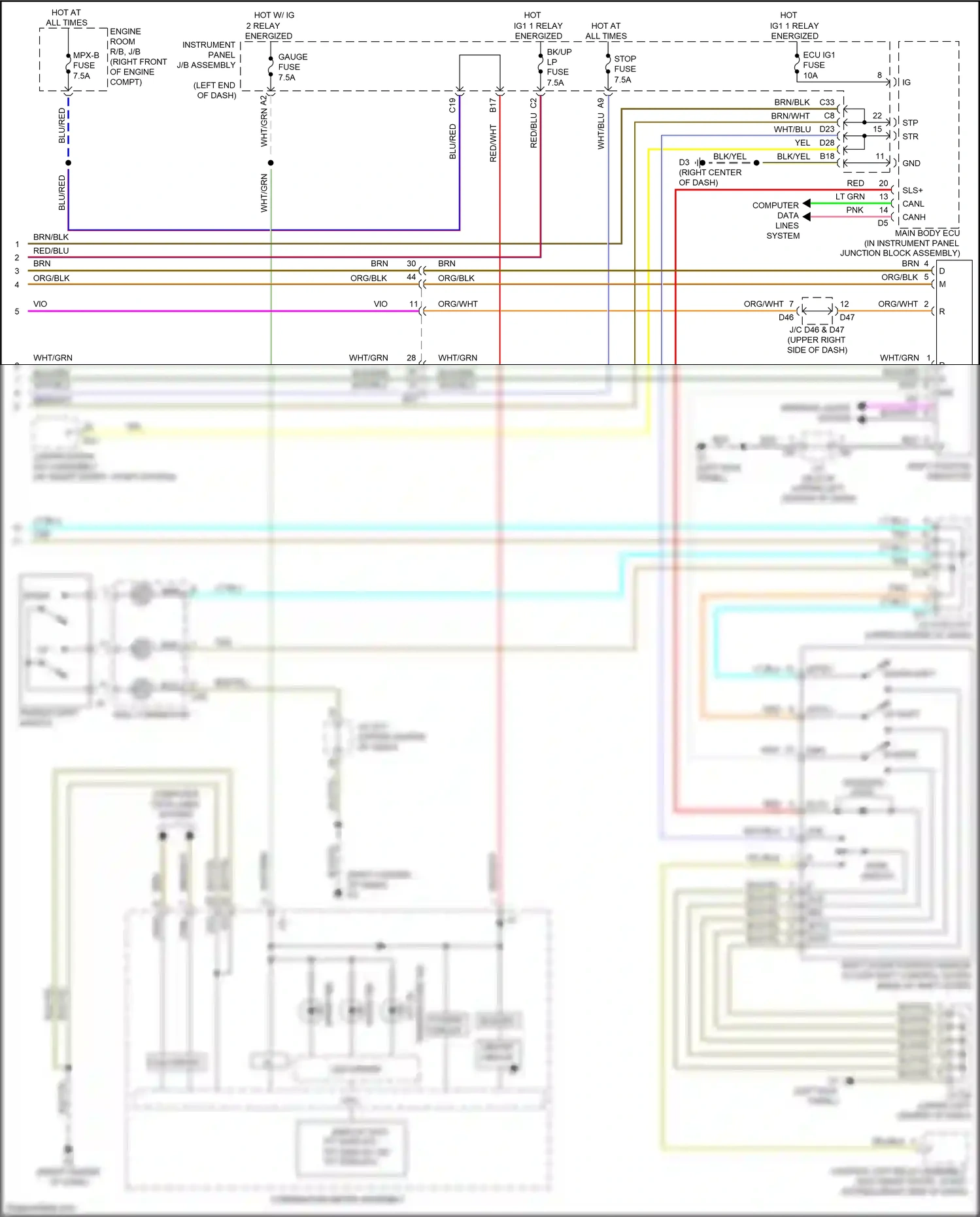 Subaru BRZ ZC facelift (2016-2020) computer data lines system wiring diagram  (9 of 50)
