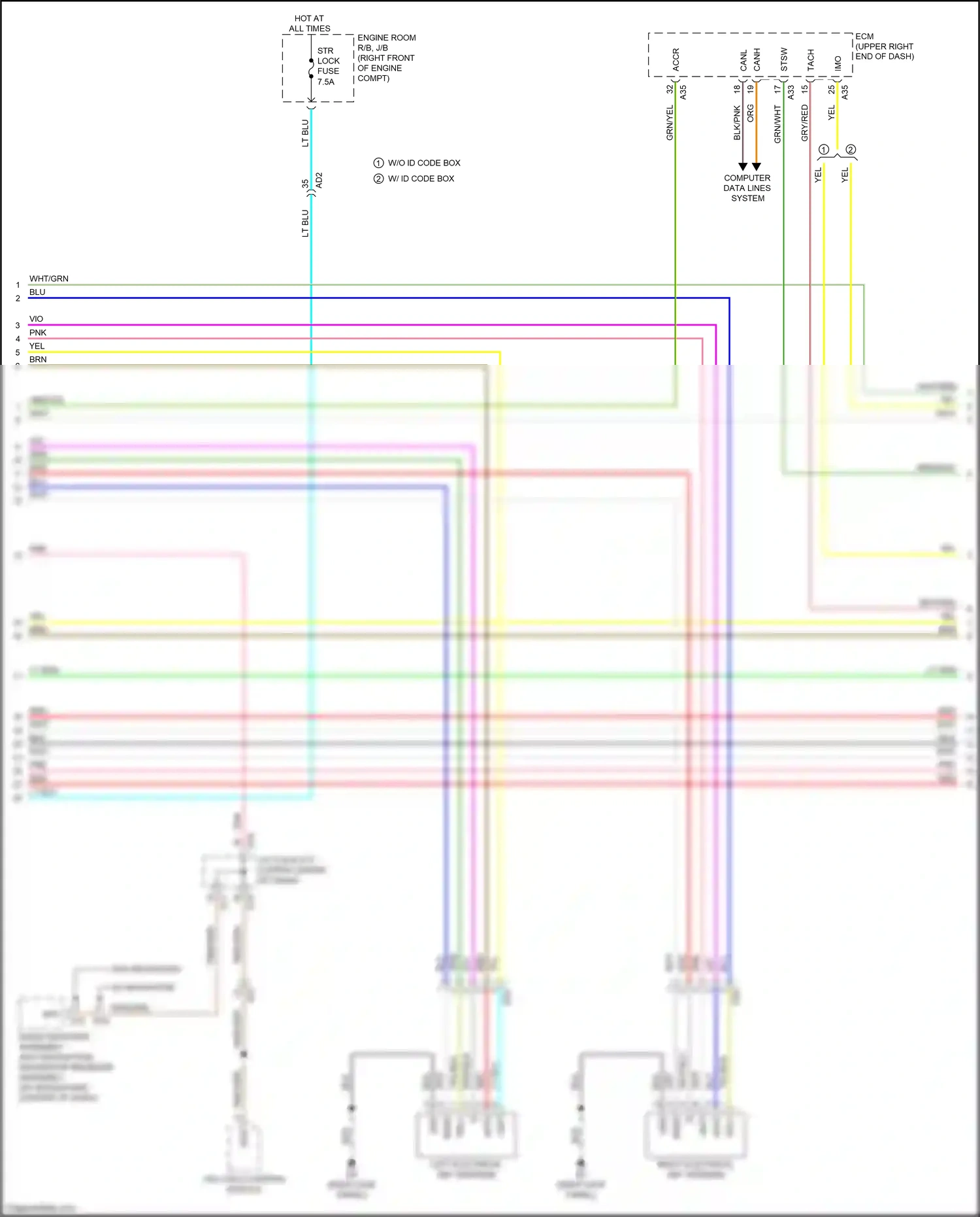 Subaru BRZ ZC facelift (2016-2020) w/o id code box w/ id code box wiring diagram  (1 of 2)