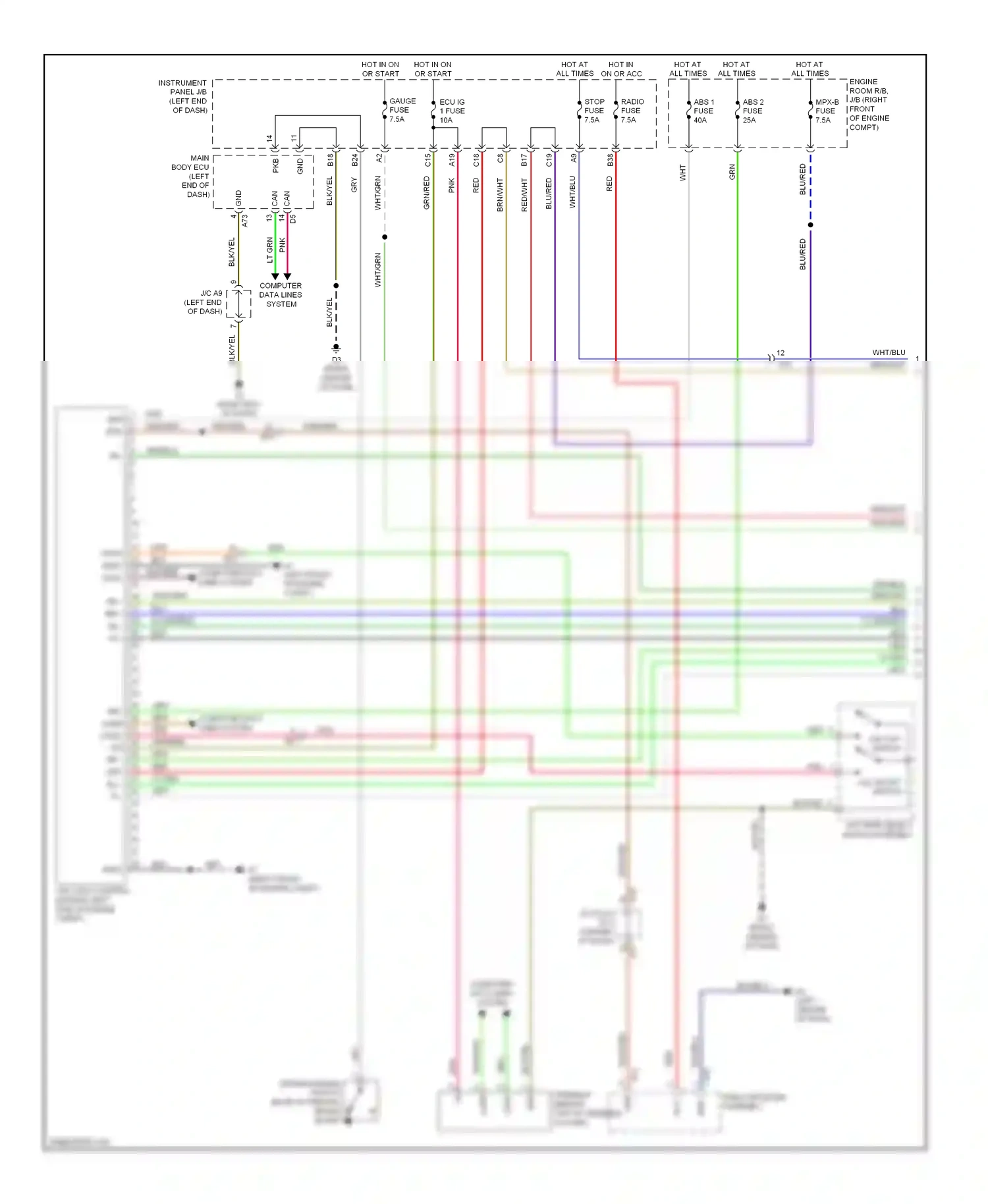 Subaru BRZ ZC (2012-2016) pattern select switch assembly wiring diagram  (1 of 2)