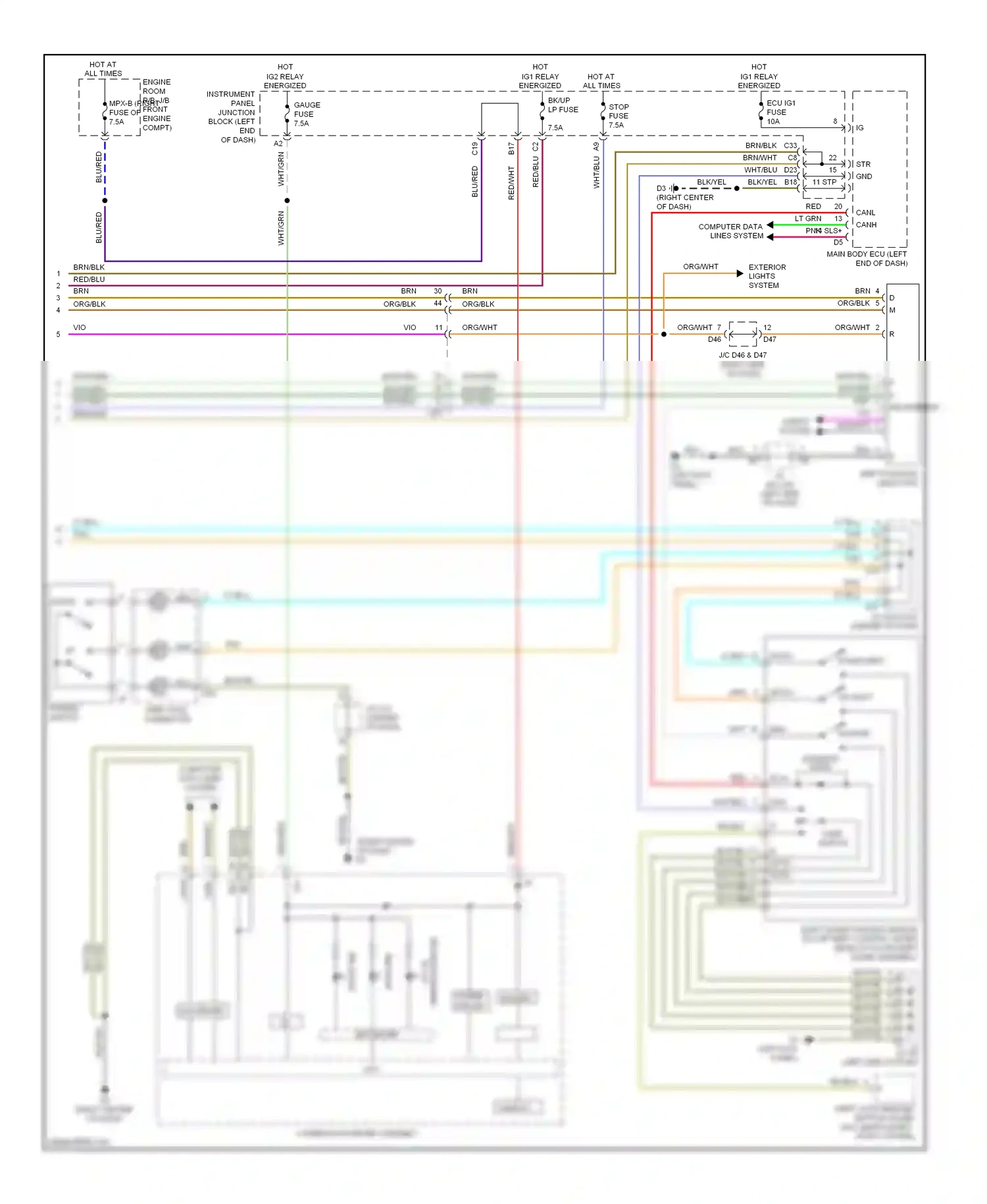 Subaru BRZ ZC (2012-2016) shift position indicator wiring diagram  (2 of 2)