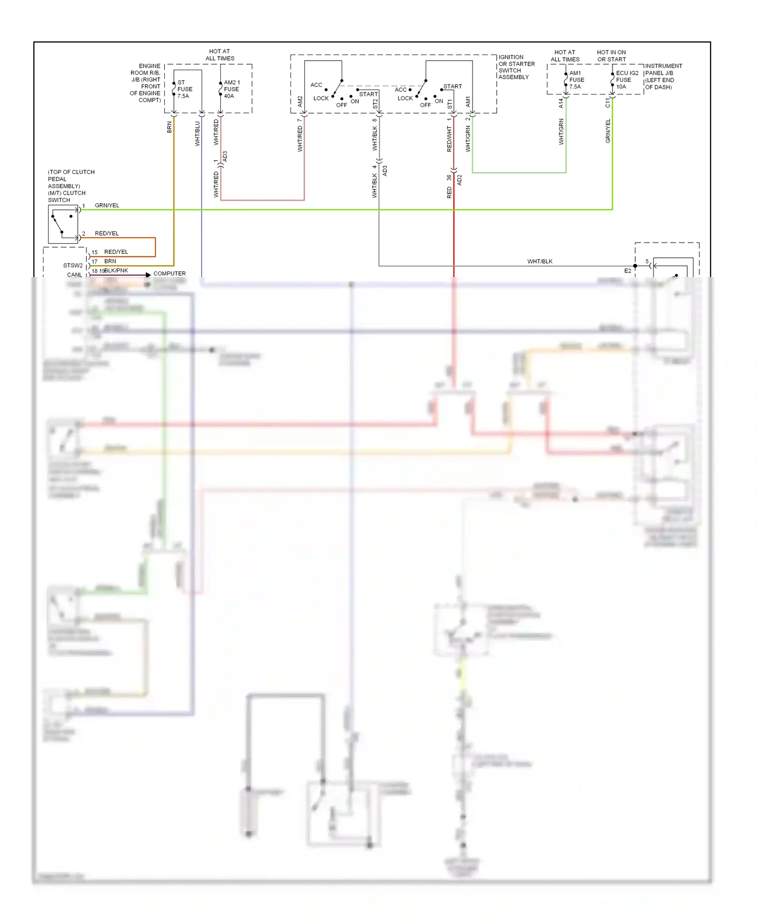 Subaru BRZ ZC (2012-2016) switch assembly wiring diagram  (1 of 1)