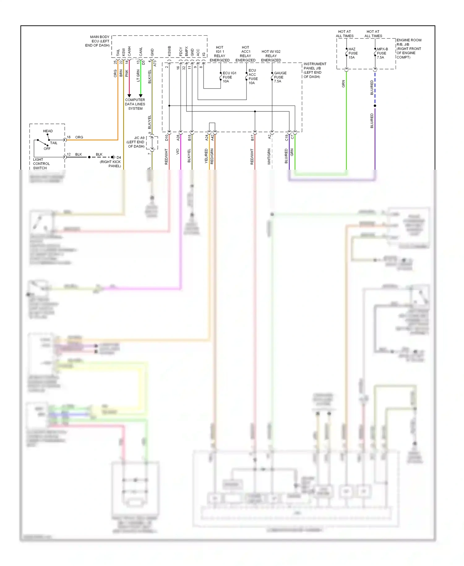 Subaru BRZ ZC (2012-2016) switch wiring diagram  (1 of 1)
