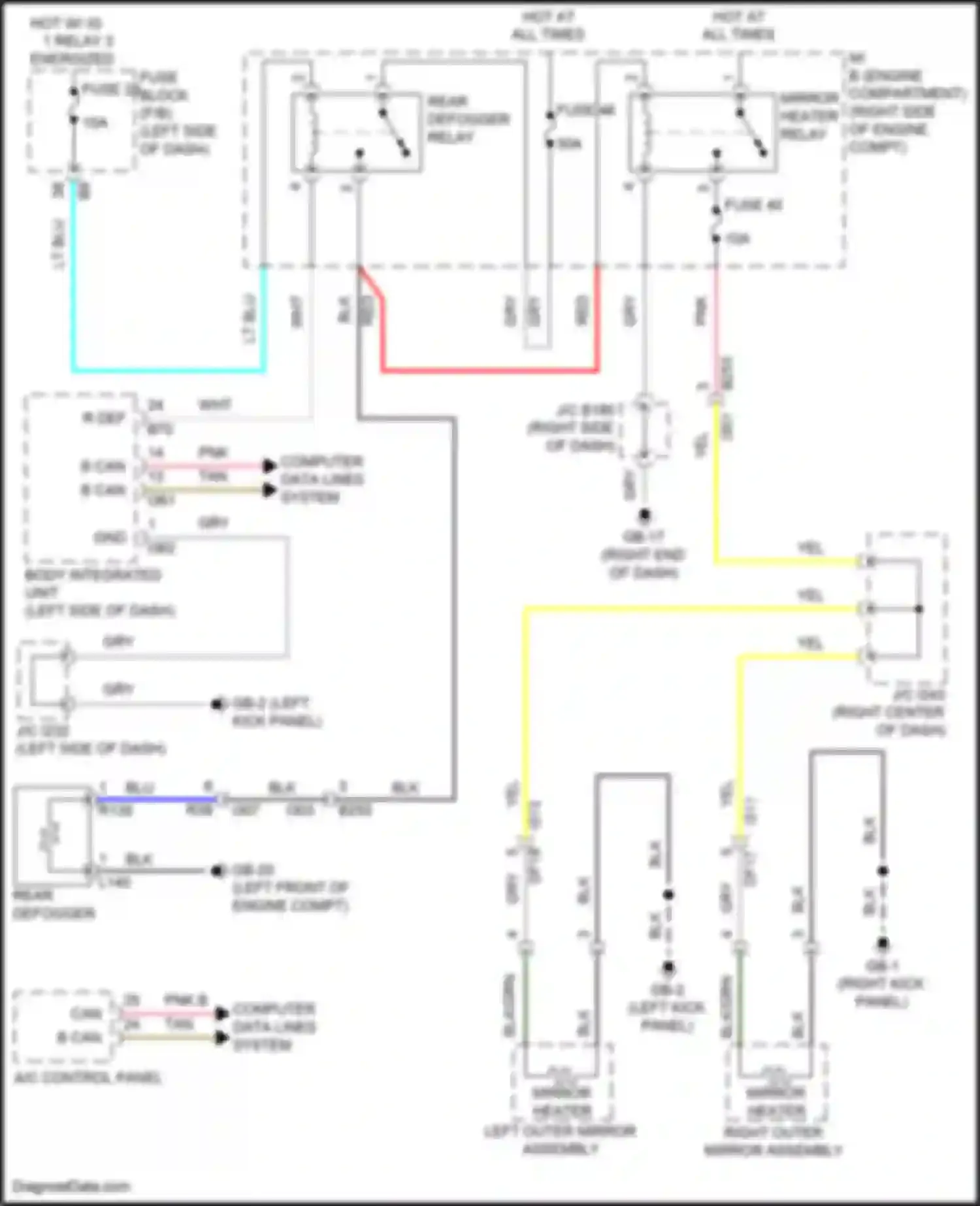 BRZ Subaru ZD8 (2020-2024): Defoggers circuit