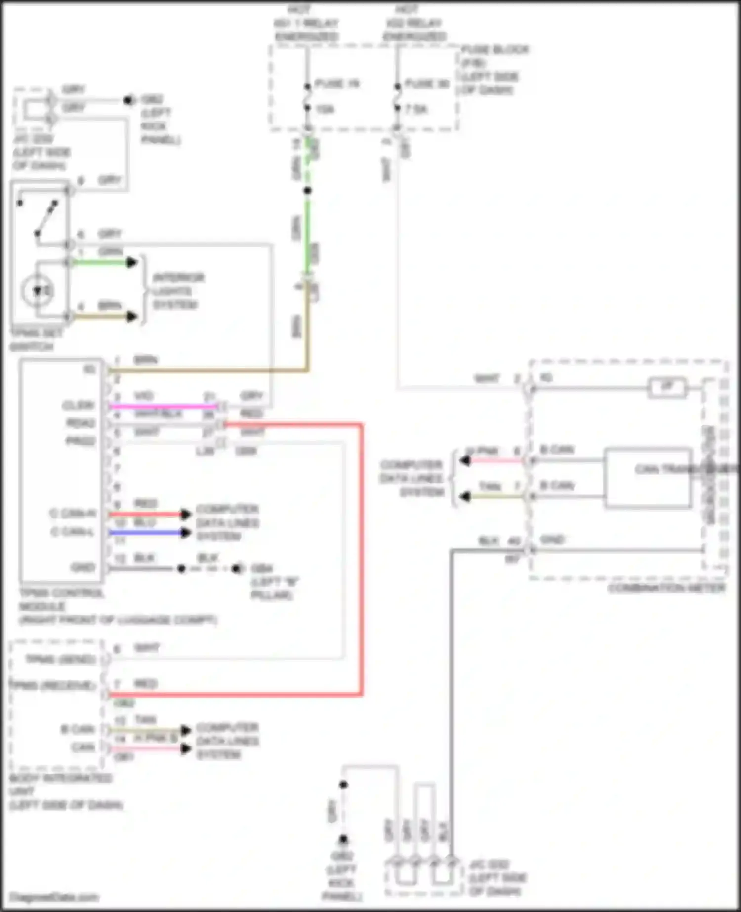 BRZ Subaru ZD8 (2020-2024): Tire pressure monitoring circuit