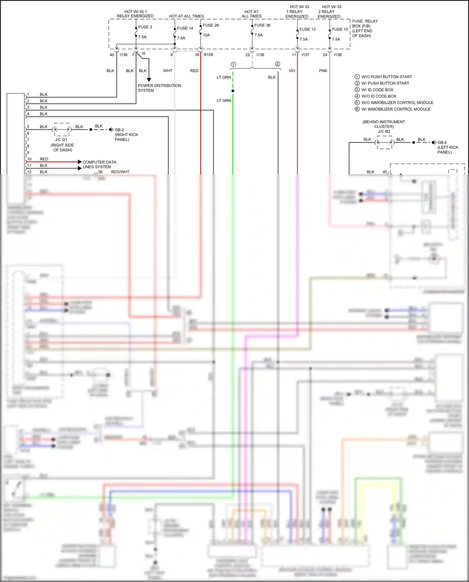 Subaru Crosstrek GT (2017-2020) id code box wiring diagram  (2 of 3)