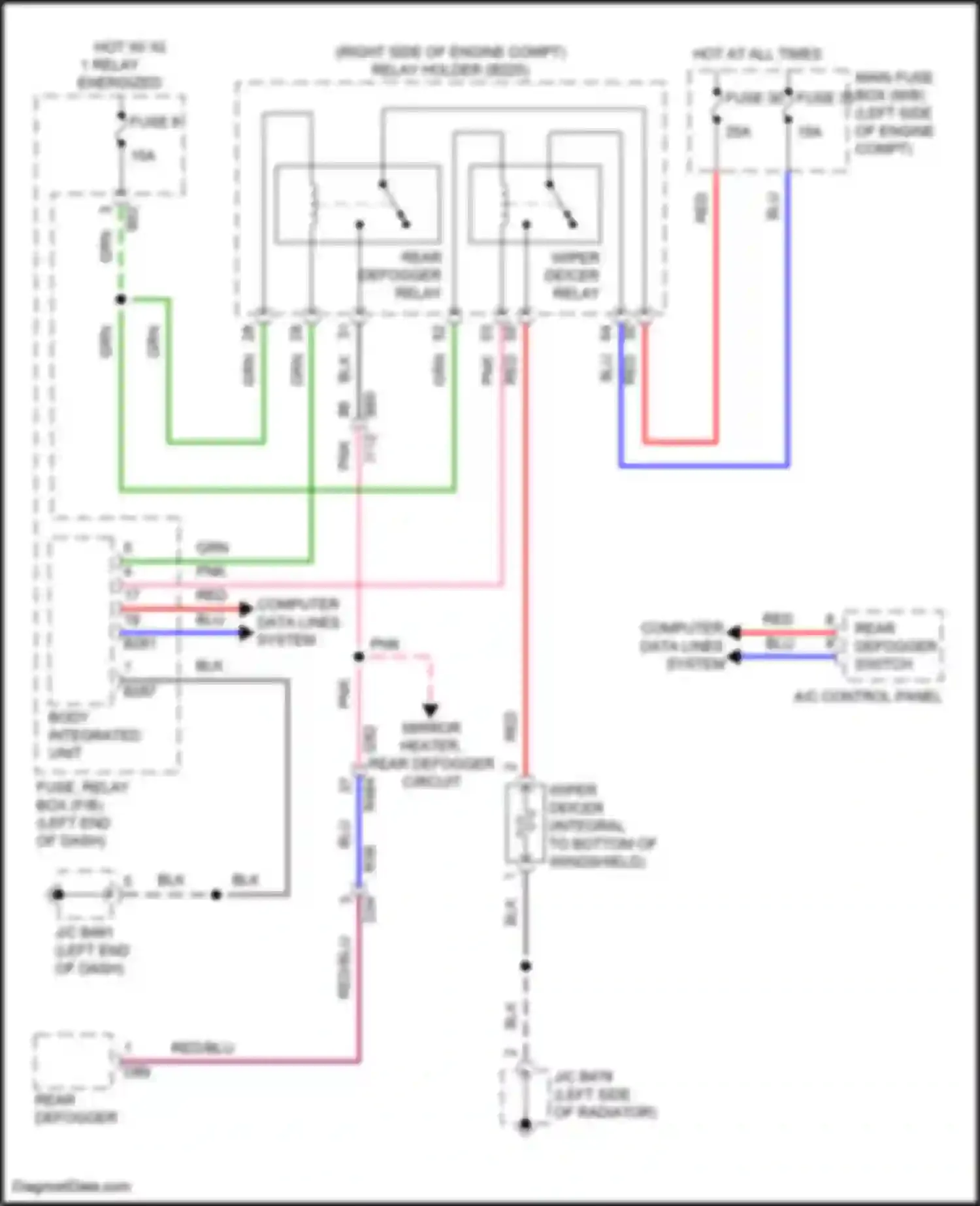Crosstrek Subaru GU (2022-2024): Wiper deicer circuit, except hybrid