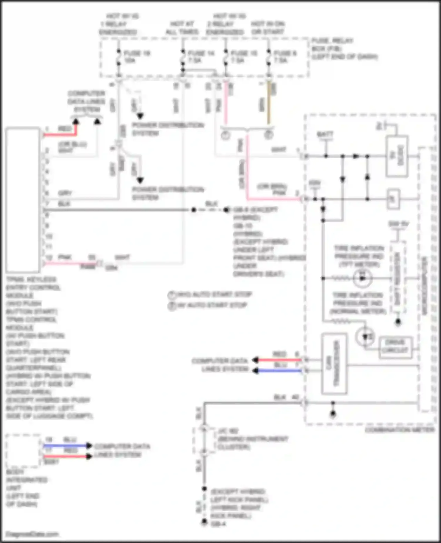 Crosstrek Subaru GU (2022-2024): Tire pressure monitoring circuit
