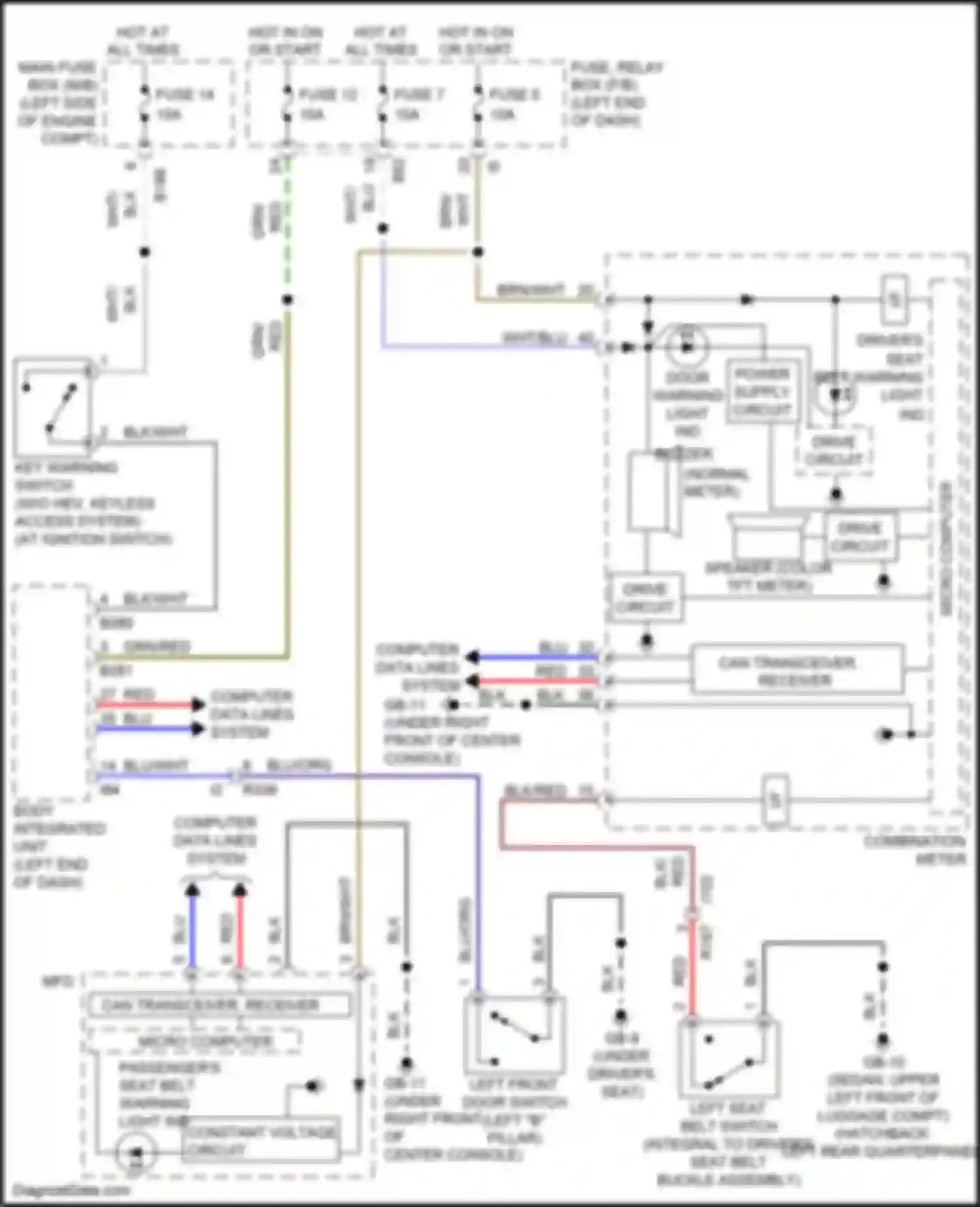 Wiring diagram key warning switch for Subaru Crosstrek I facelift (2015-2017) (1 of 9)