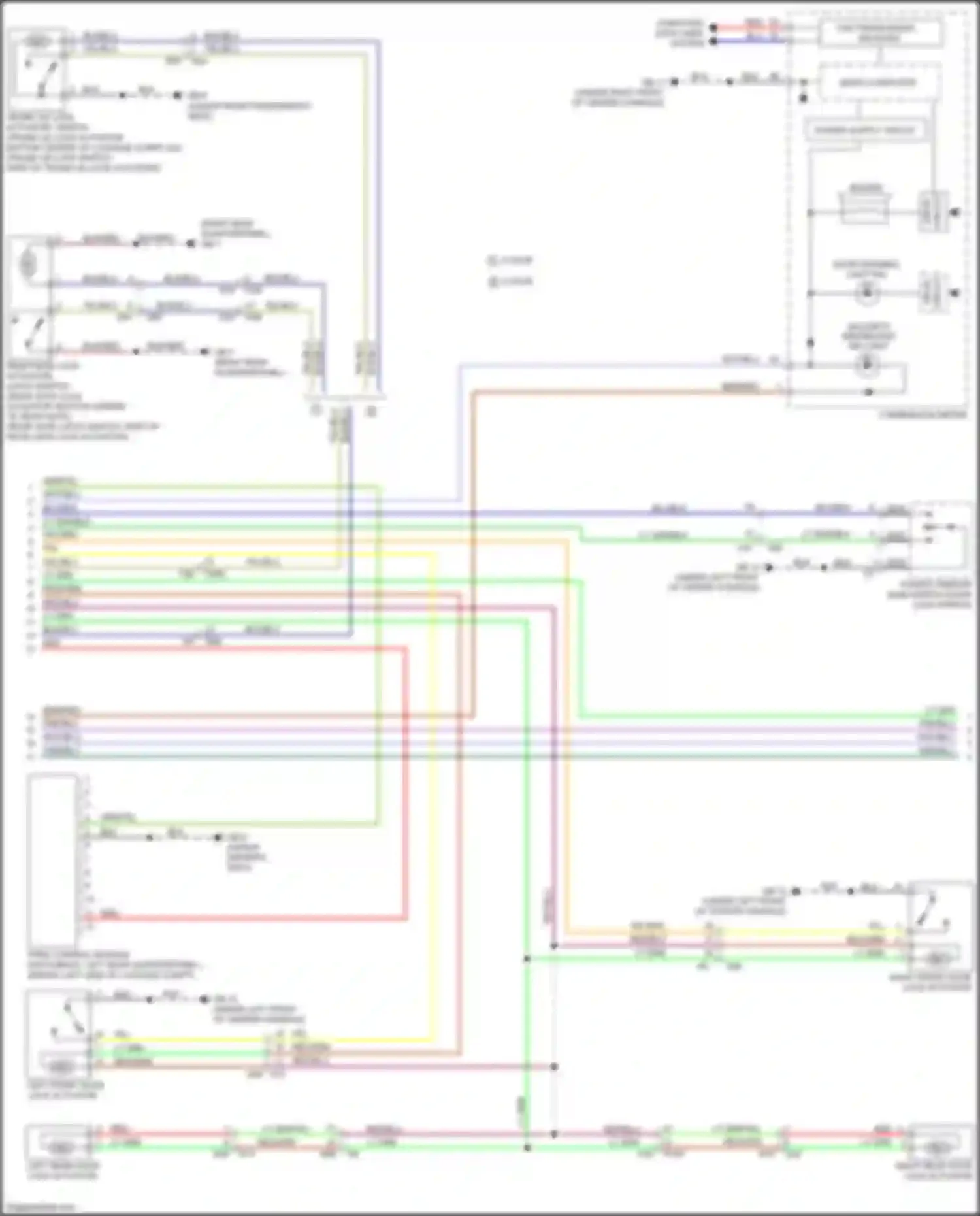 Wiring diagram rear gate lock actuator, latch switch for Subaru Crosstrek I facelift (2015-2017) (3 of 8)