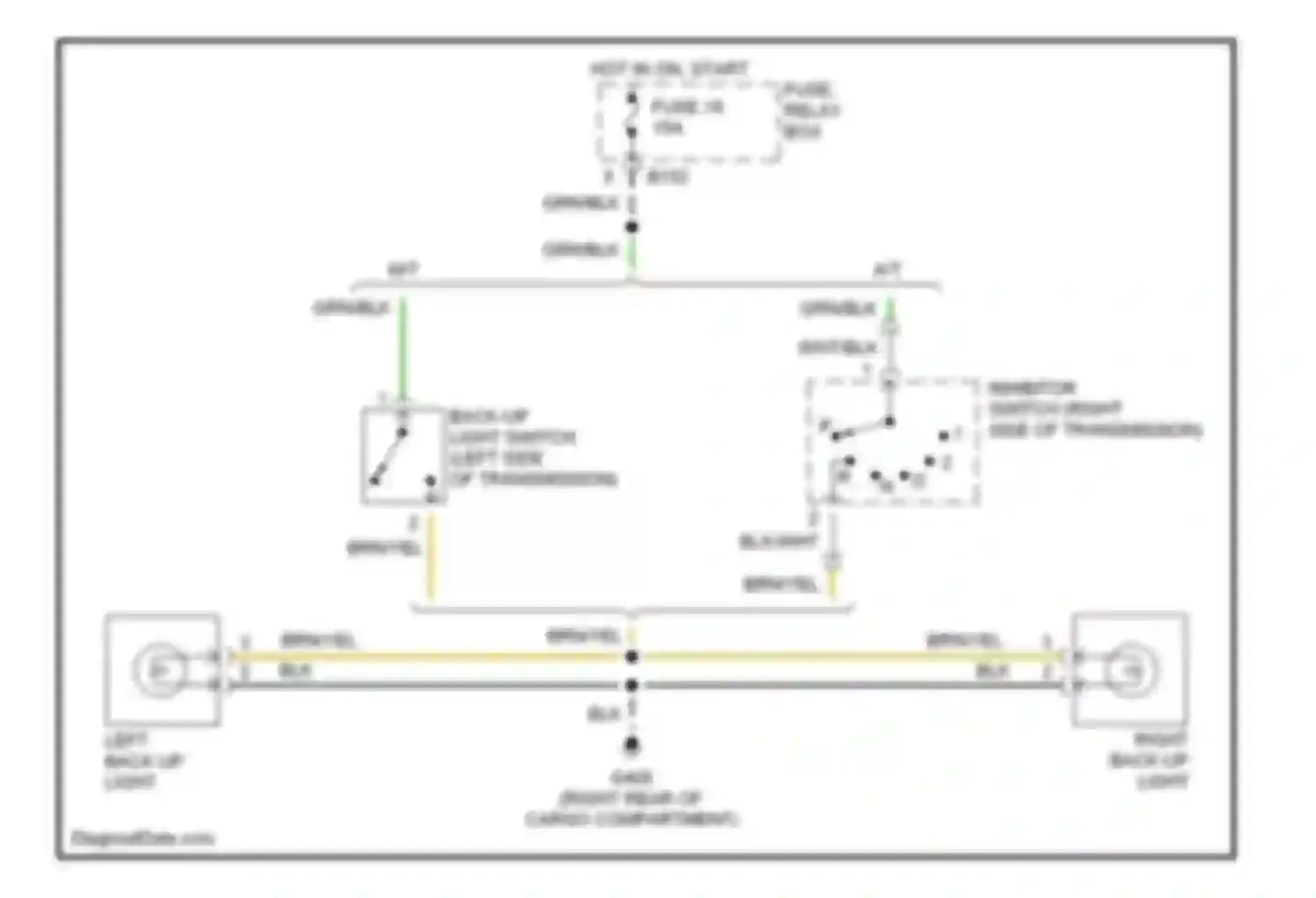 Forester Subaru SF facelift (2000-2002): Back-up lamps circuit