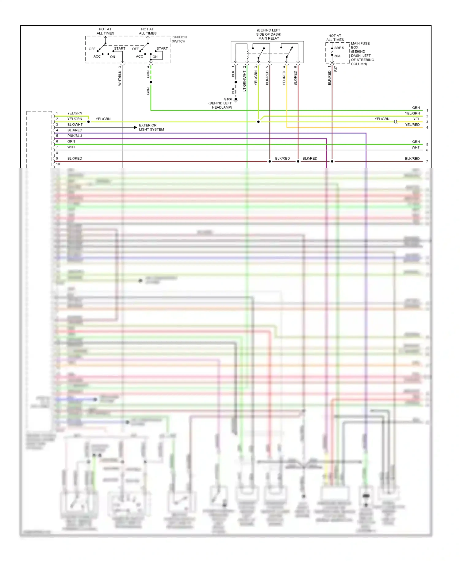 Wiring diagram air conditioning system for Subaru Forester SF facelift (2000-2002) (1 of 2)