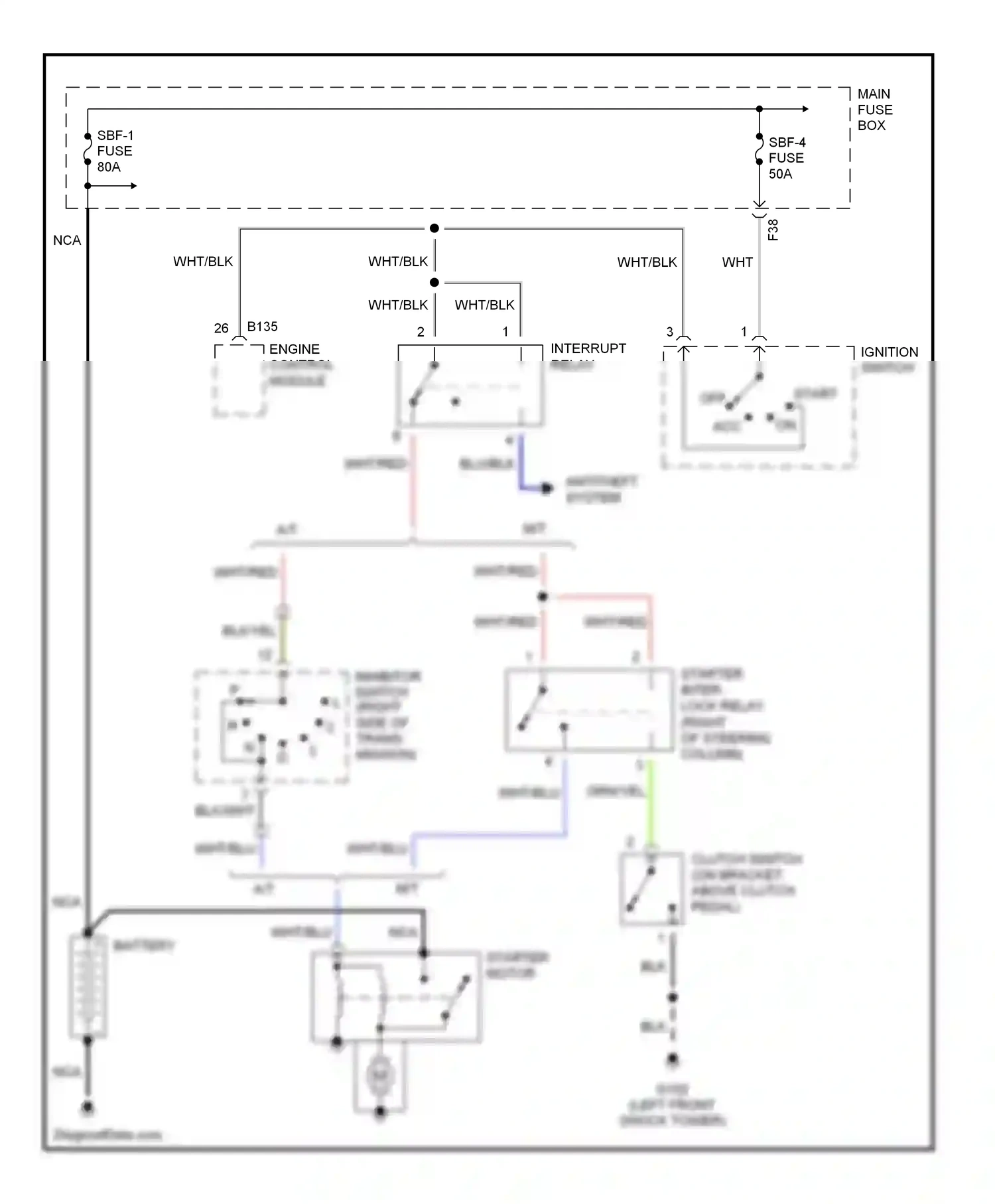 Wiring diagram antitheft system for Subaru Forester SF facelift (2000-2002) (1 of 1)