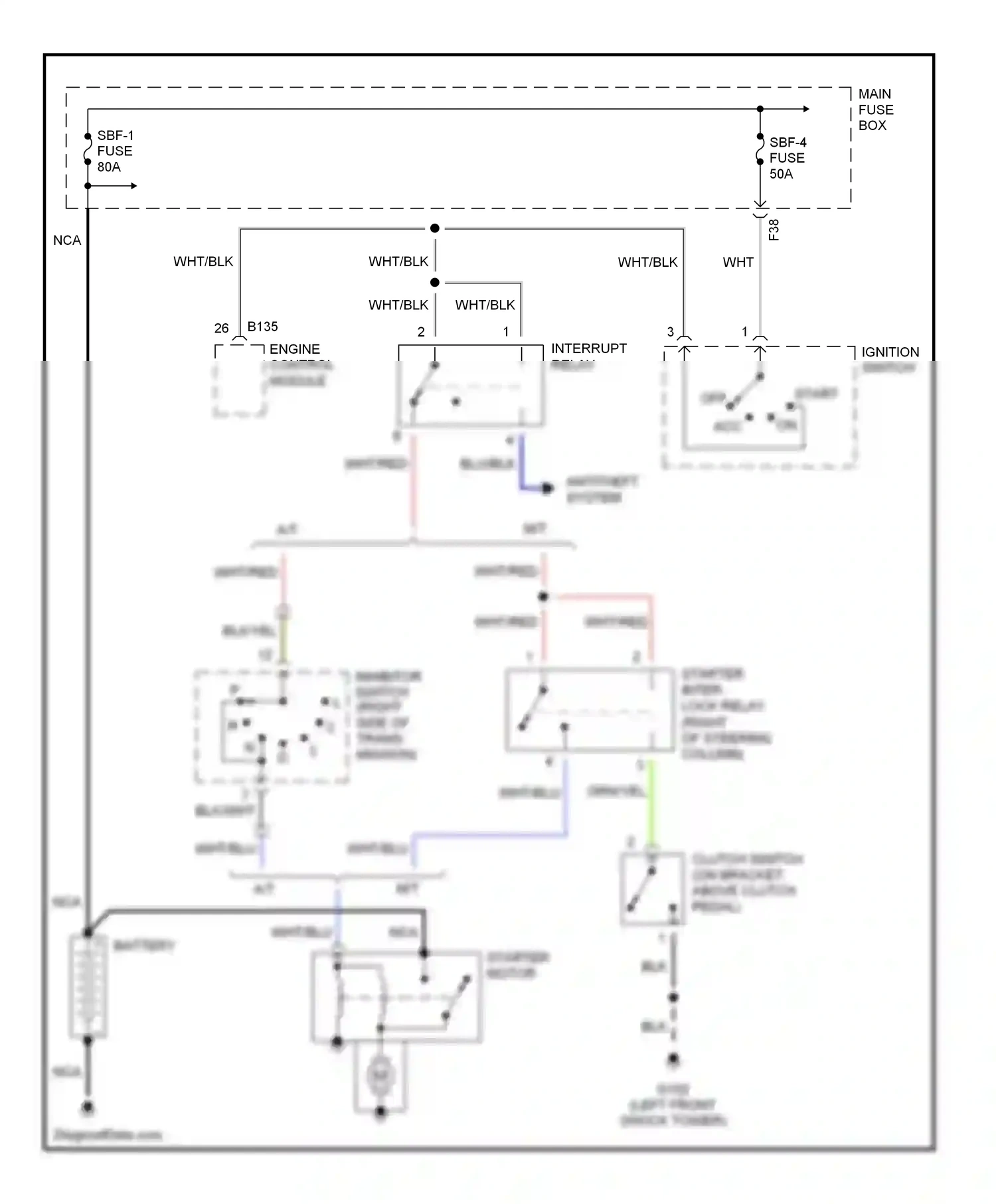 Wiring diagram blu/blk for Subaru Forester SF facelift (2000-2002) (7 of 10)