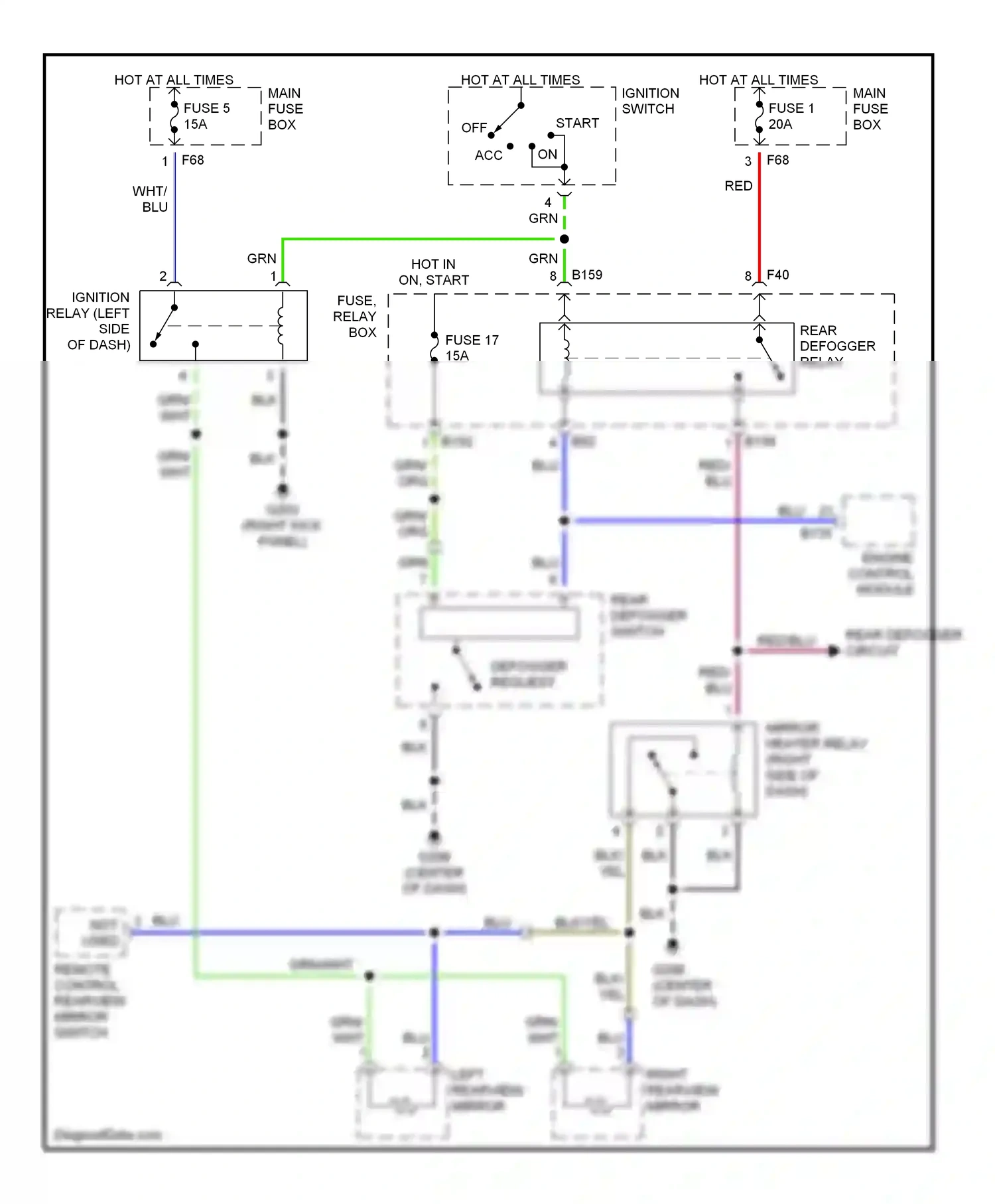 Wiring diagram fuse 17 for Subaru Forester SF facelift (2000-2002) (2 of 4)