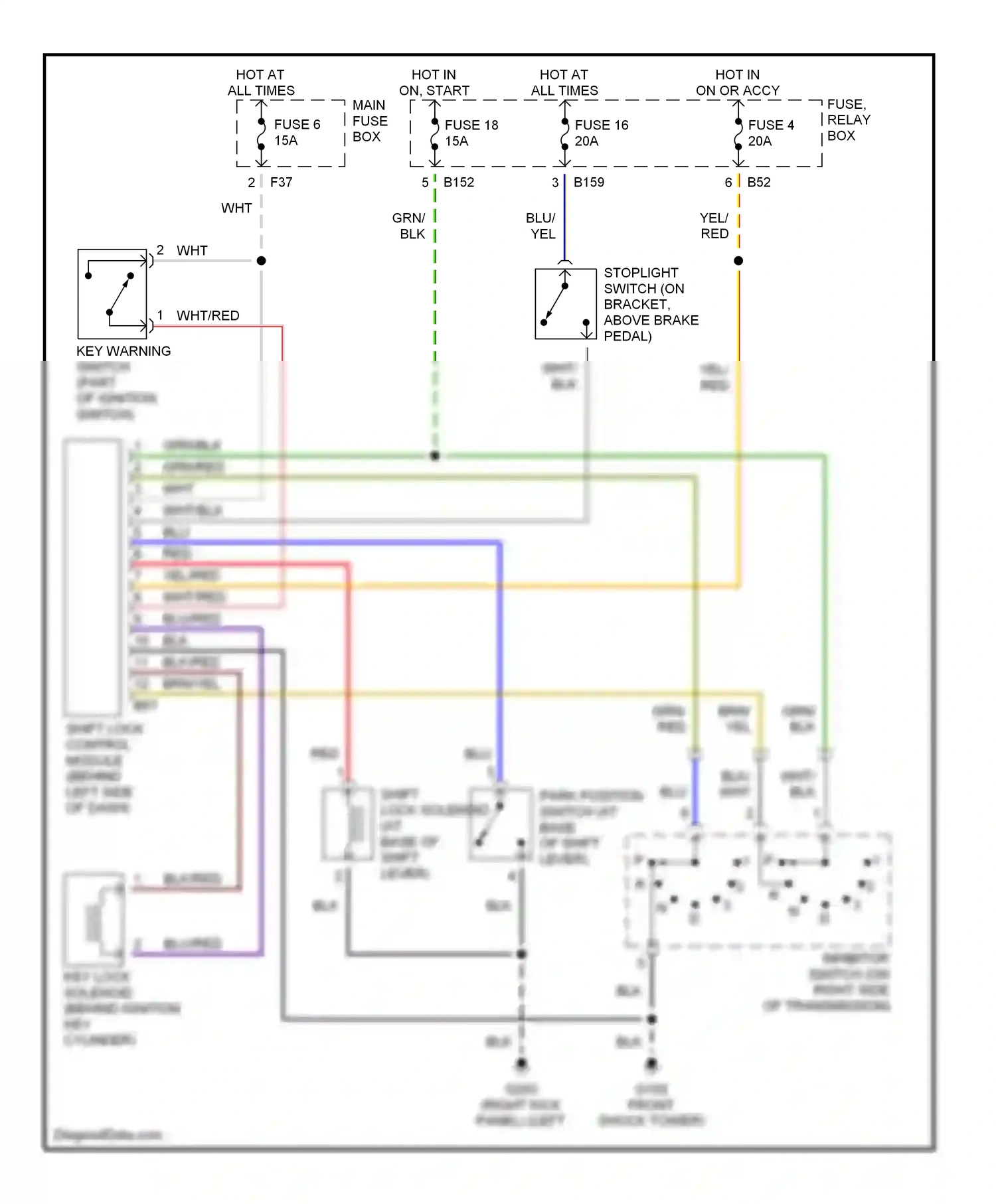Wiring diagram fuse 4 for Subaru Forester SF facelift (2000-2002) (5 of 5)
