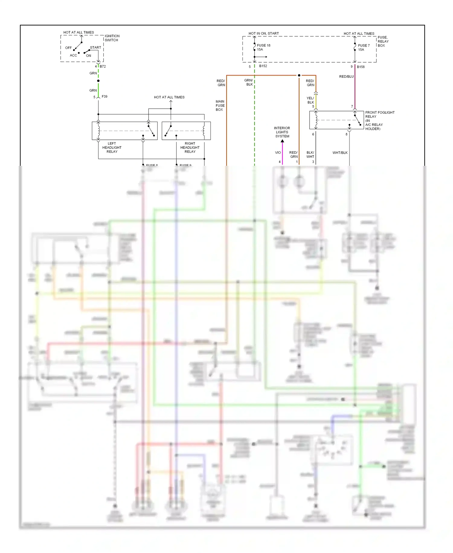 Wiring diagram grn/blk for Subaru Forester SF facelift (2000-2002) (12 of 17)