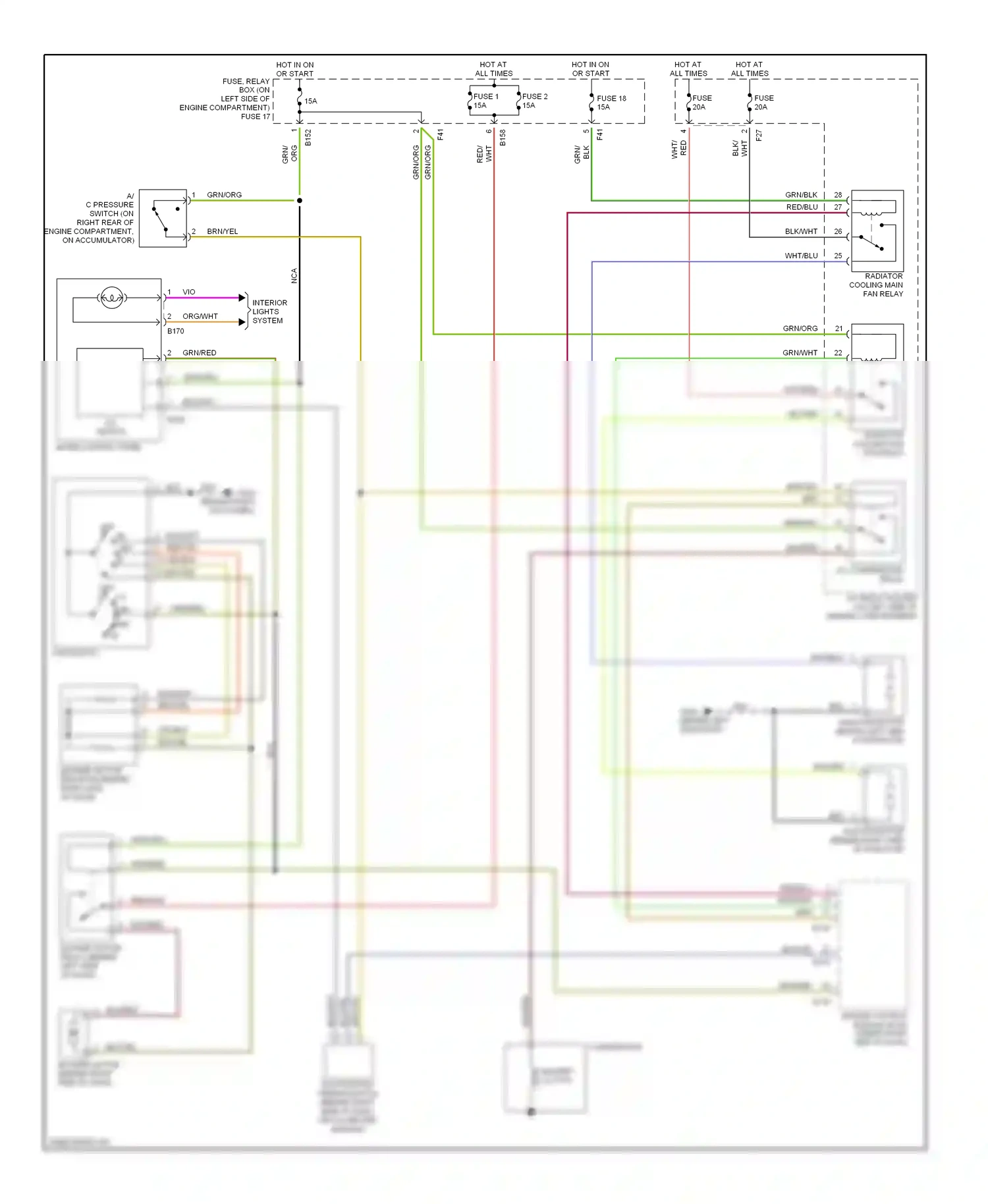 Wiring diagram grn/blk for Subaru Forester SF facelift (2000-2002) (6 of 17)
