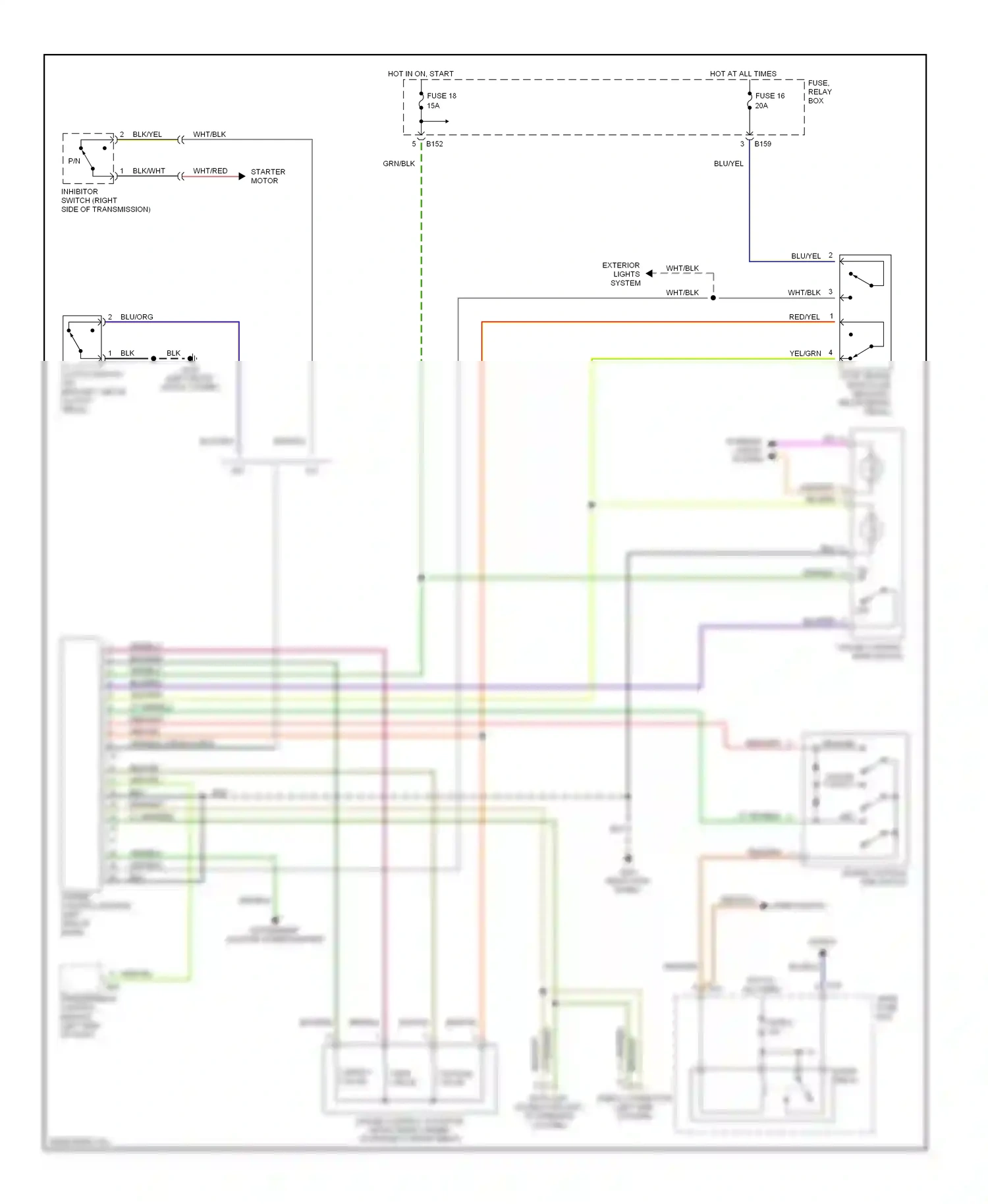 Wiring diagram horn switch for Subaru Forester SF facelift (2000-2002) (1 of 2)