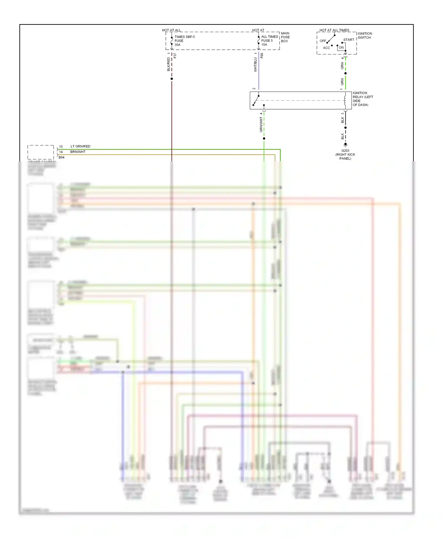 Wiring diagram lt grn for Subaru Forester SF facelift (2000-2002) (2 of 13)