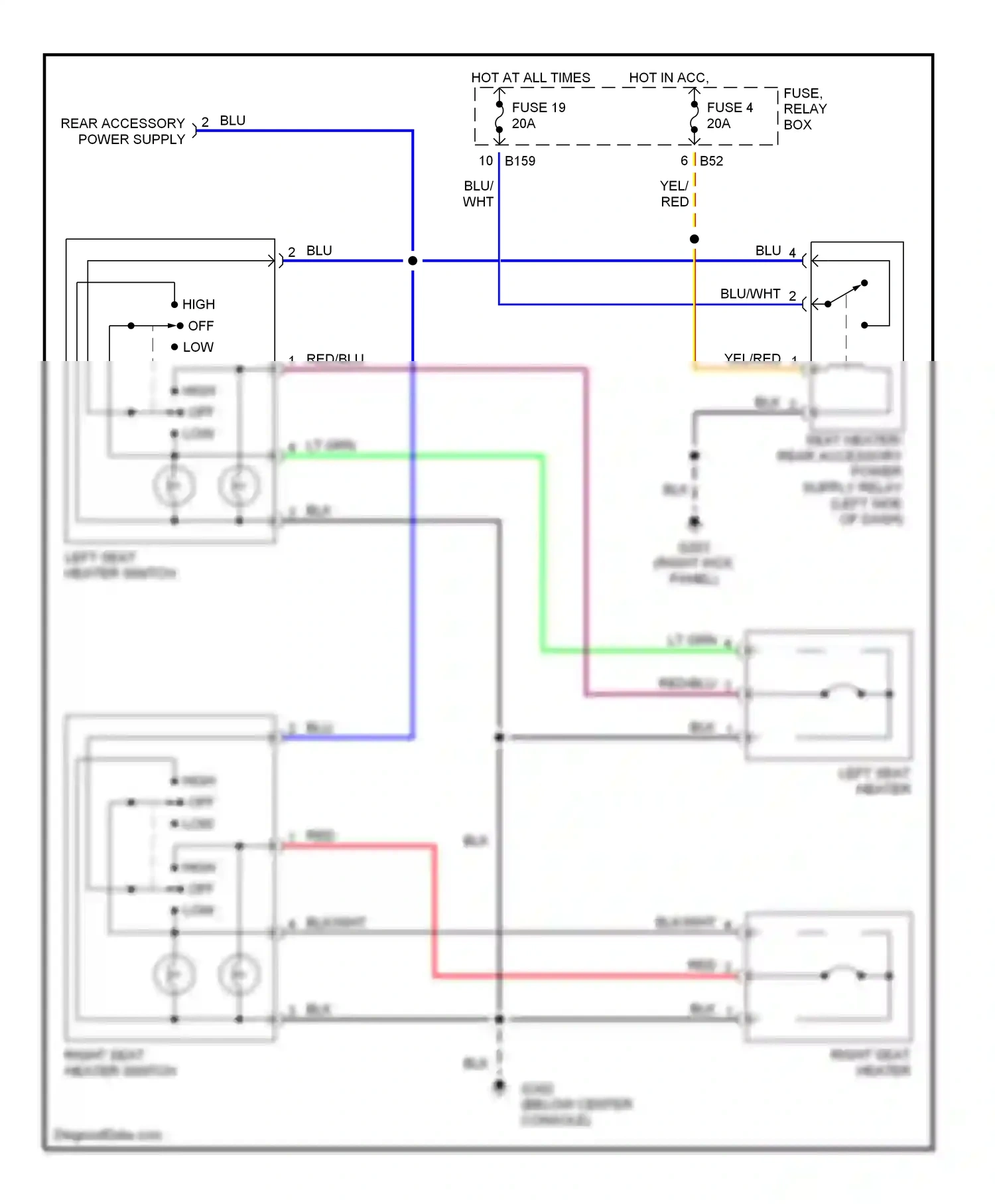 Wiring diagram lt grn for Subaru Forester SF facelift (2000-2002) (5 of 13)