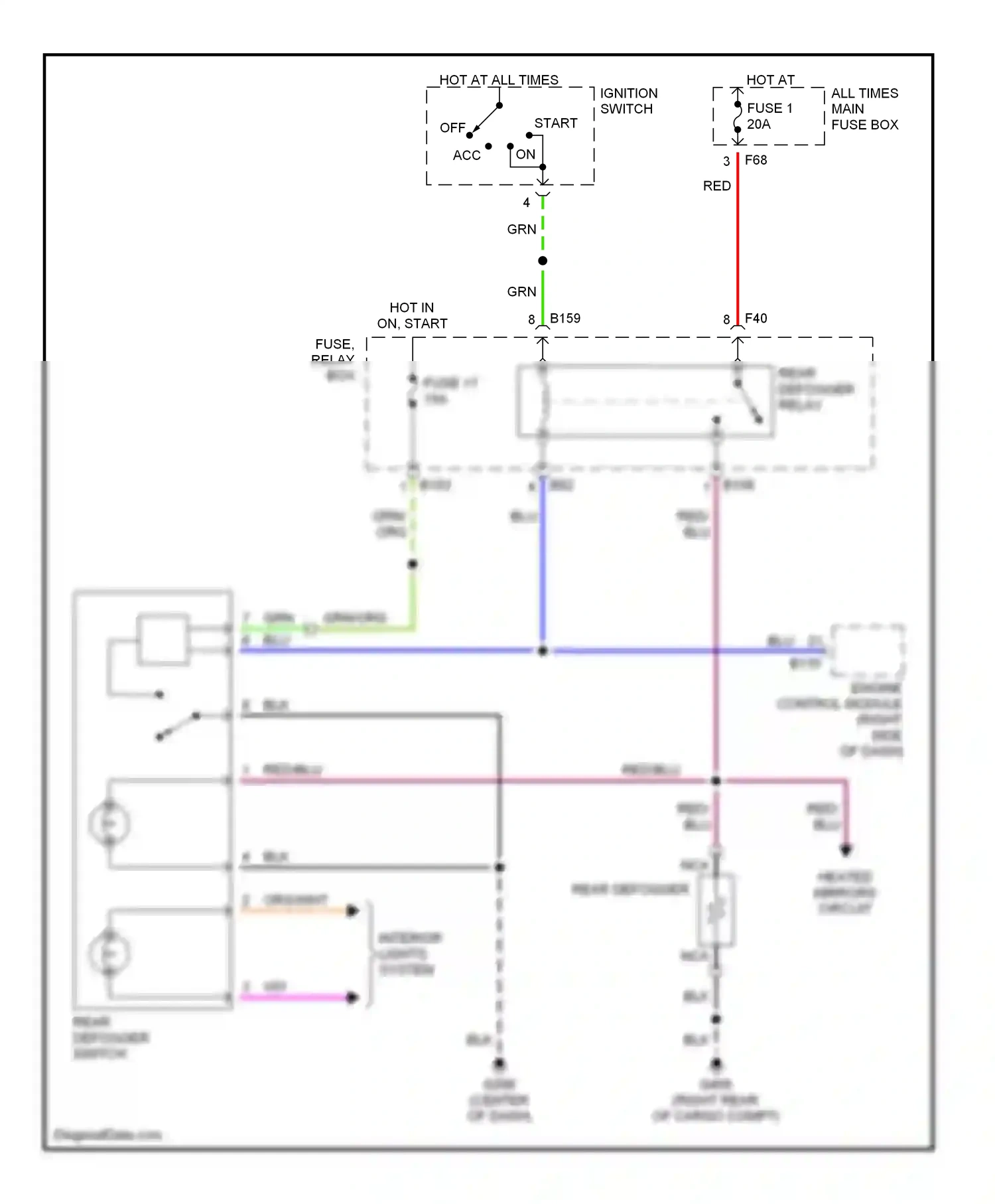 Wiring diagram red for Subaru Forester SF facelift (2000-2002) (6 of 28)