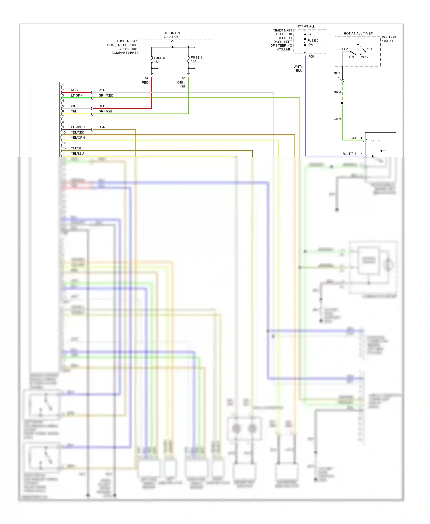 Wiring diagram roll connector for Subaru Forester SF facelift (2000-2002) (2 of 2)