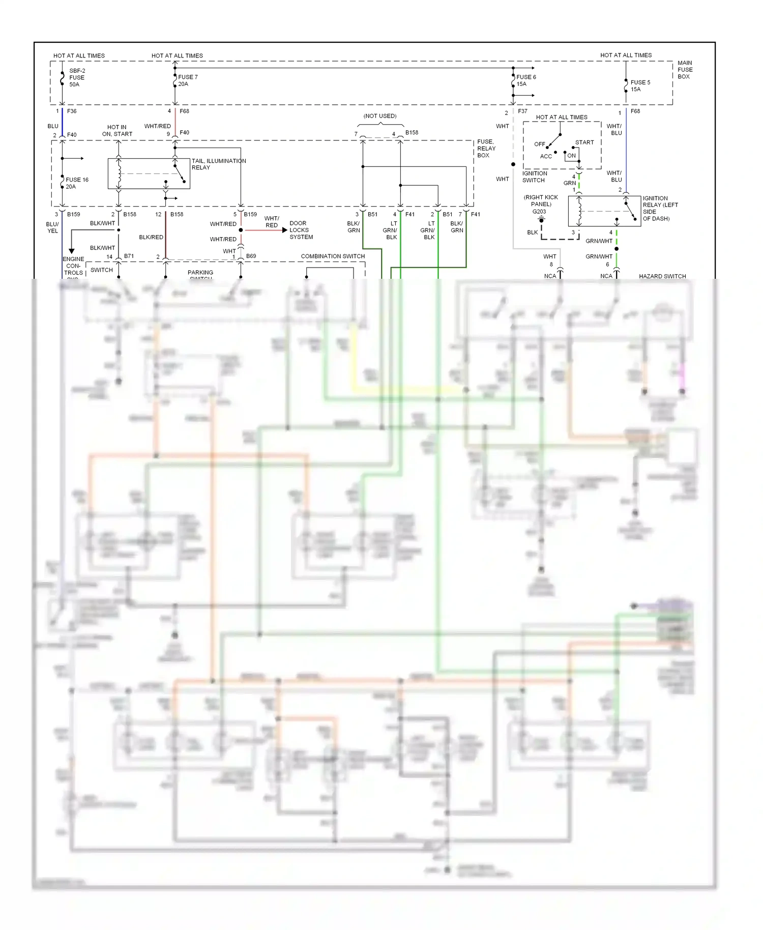Wiring diagram turn light for Subaru Forester SF facelift (2000-2002) (1 of 1)