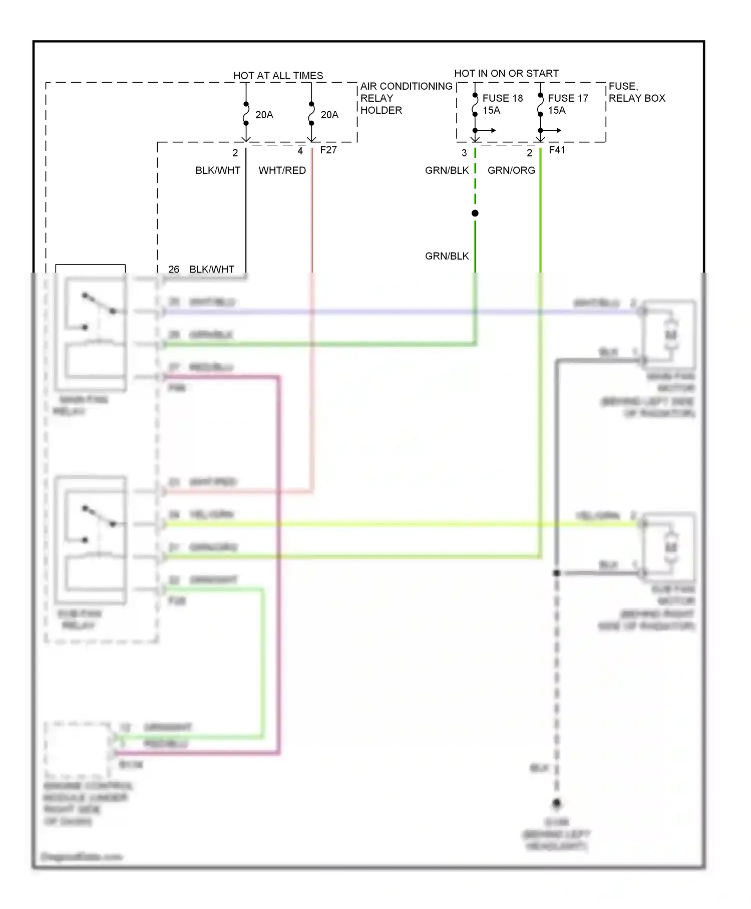 Wiring diagram wht/red for Subaru Forester SF facelift (2000-2002) (4 of 16)