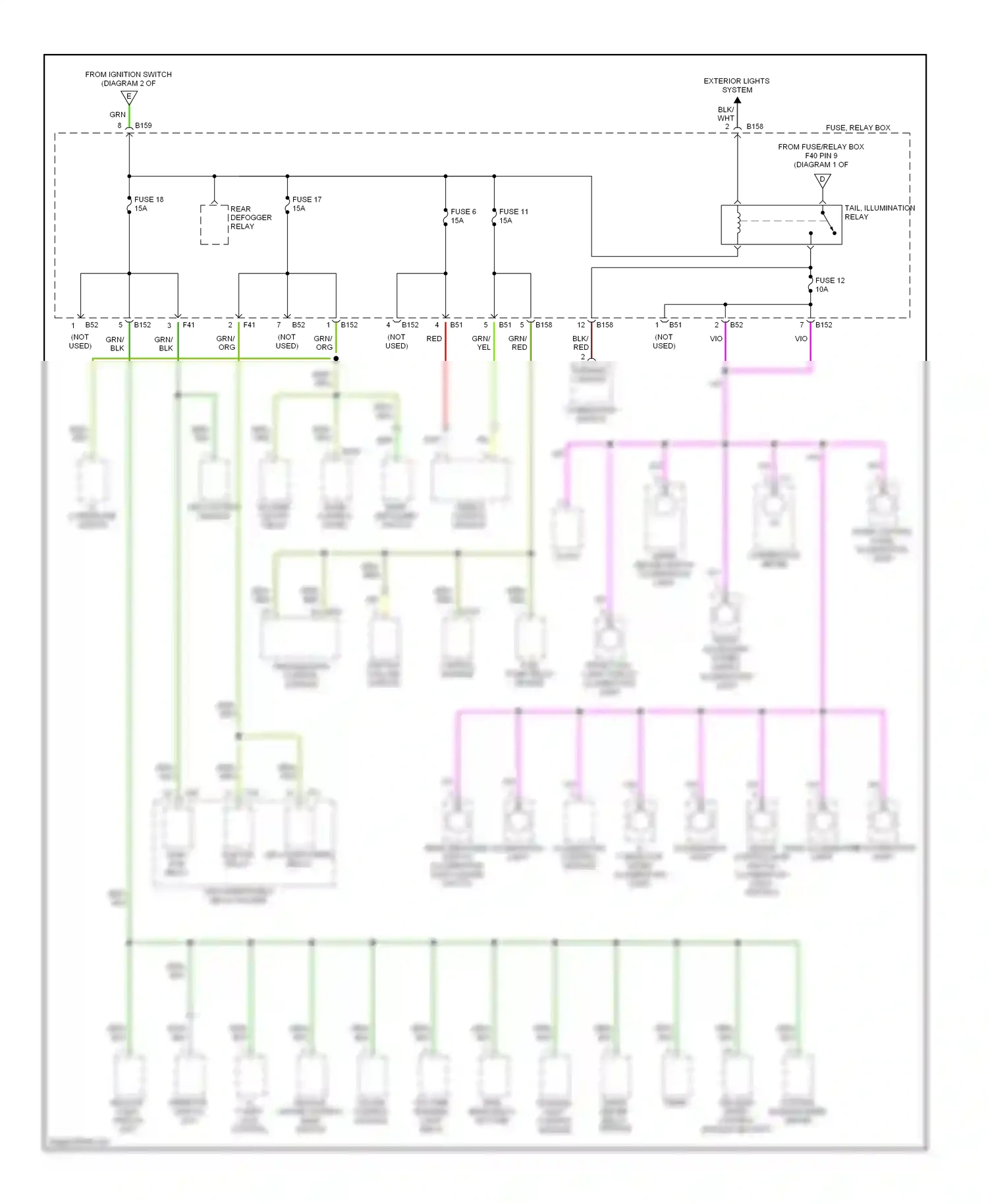 Wiring diagram yel for Subaru Forester SF facelift (2000-2002) (17 of 27)