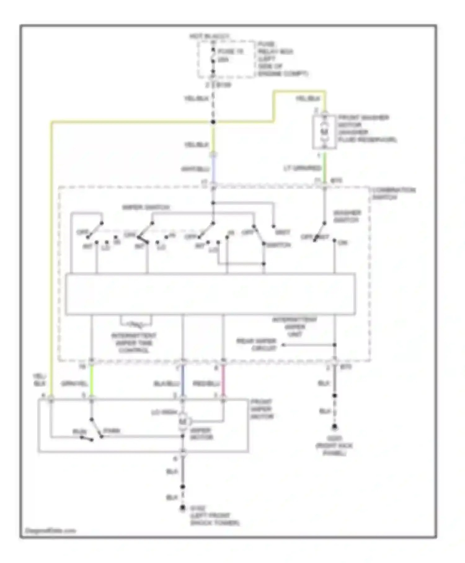 Forester Subaru SF (1997-2000): Front wiper/washer circuit