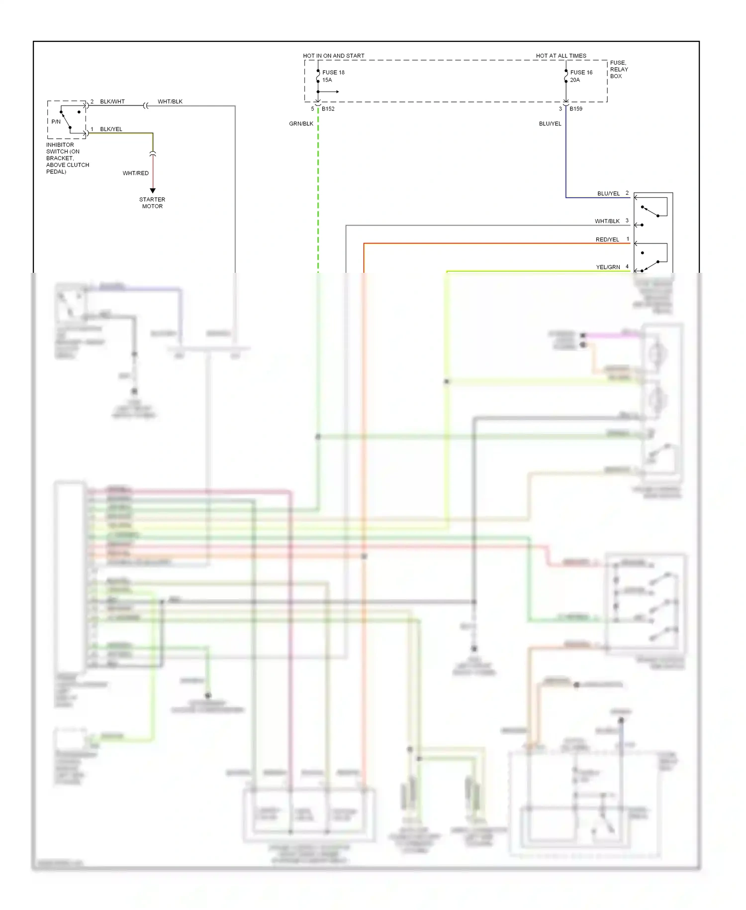 Wiring diagram blu/org for Subaru Forester SF (1997-2000) (1 of 3)