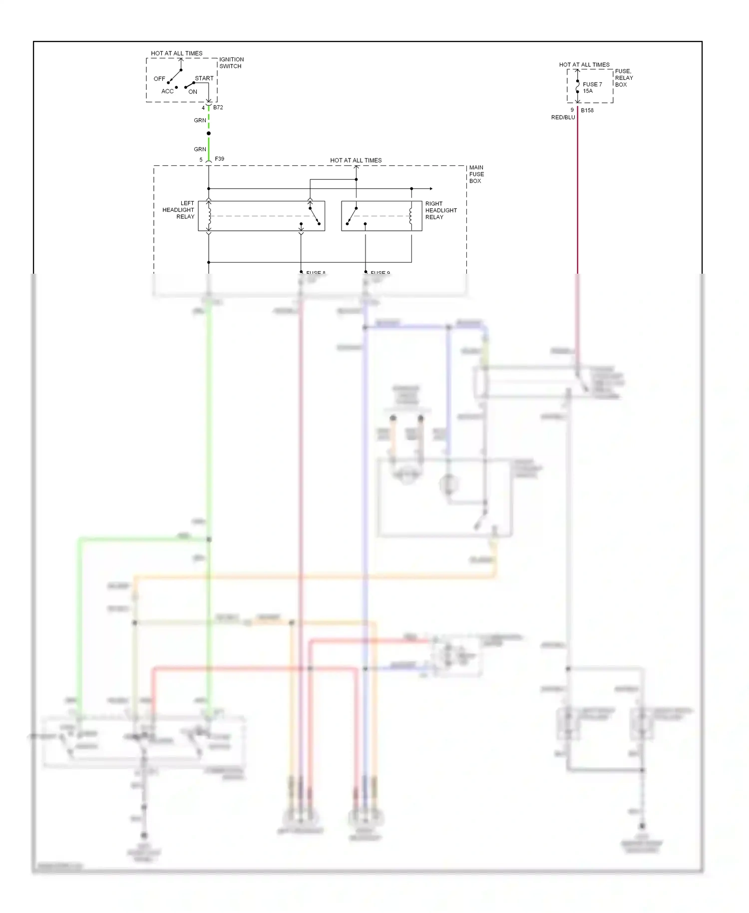 Wiring diagram combination switch for Subaru Forester SF (1997-2000) (3 of 6)
